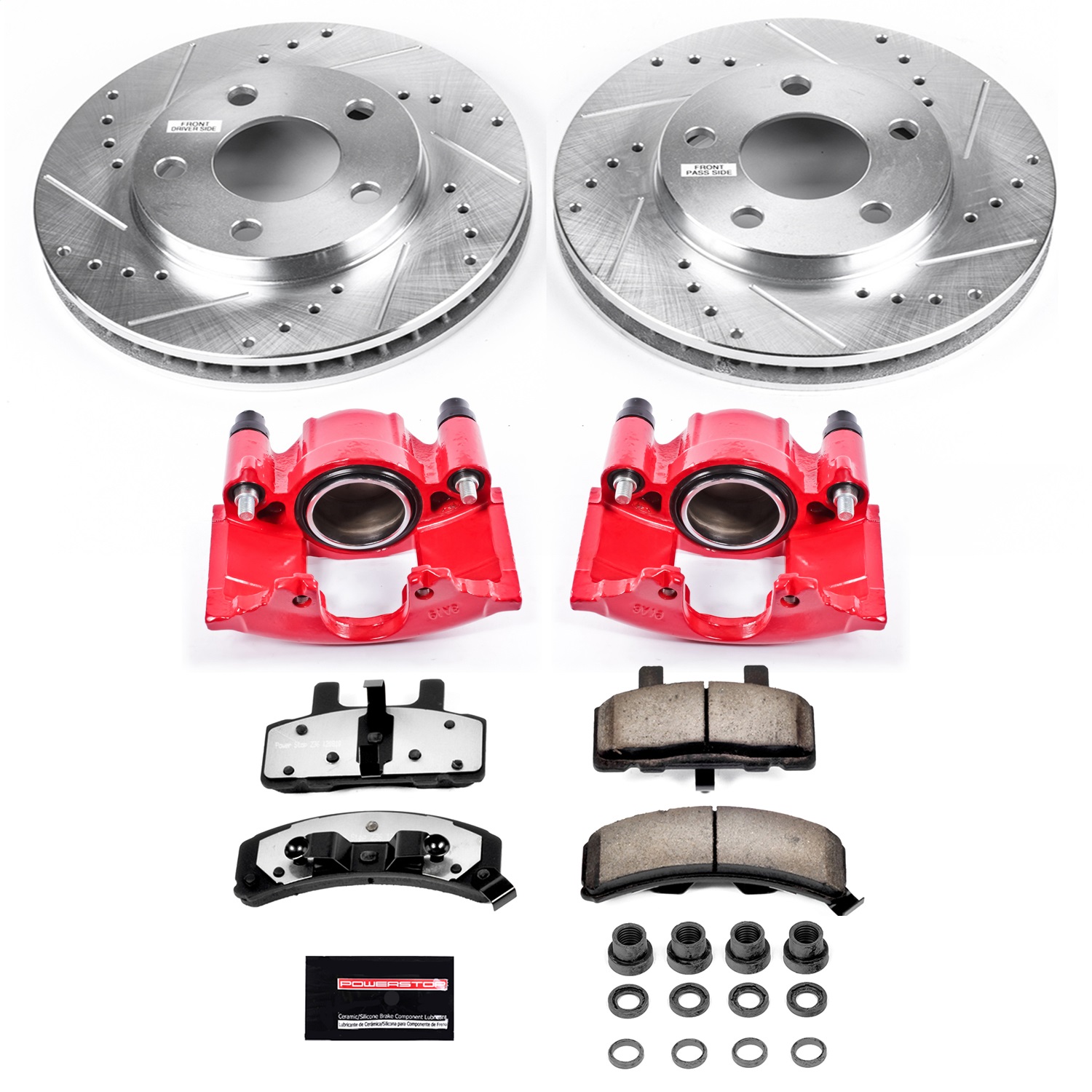 Power Stop - KC3132-36 - Front - Disc Brake Pad/Caliper and Rotor Kit
