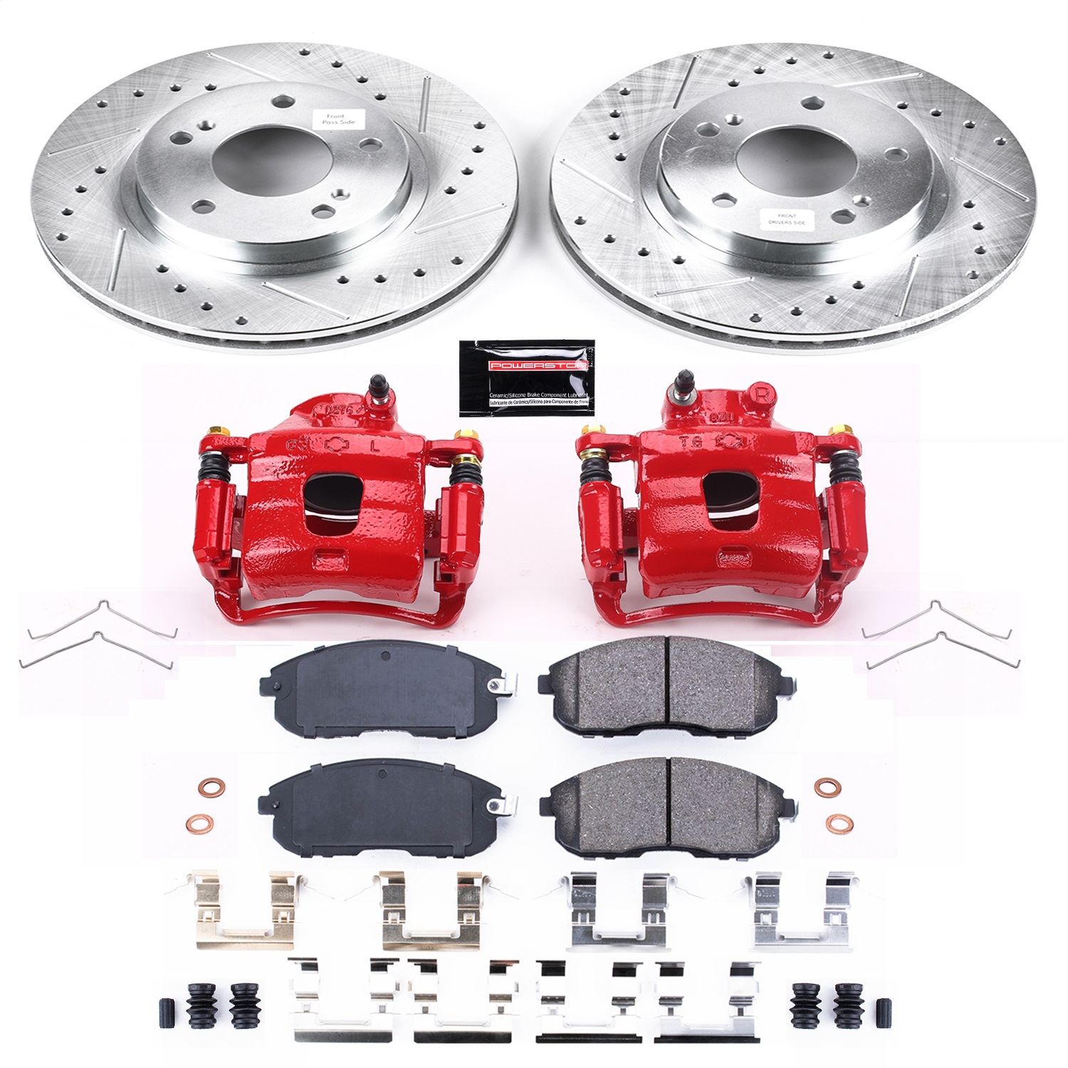 Power Stop - KC3137A - Front - Disc Brake Pad/Caliper and Rotor Kit