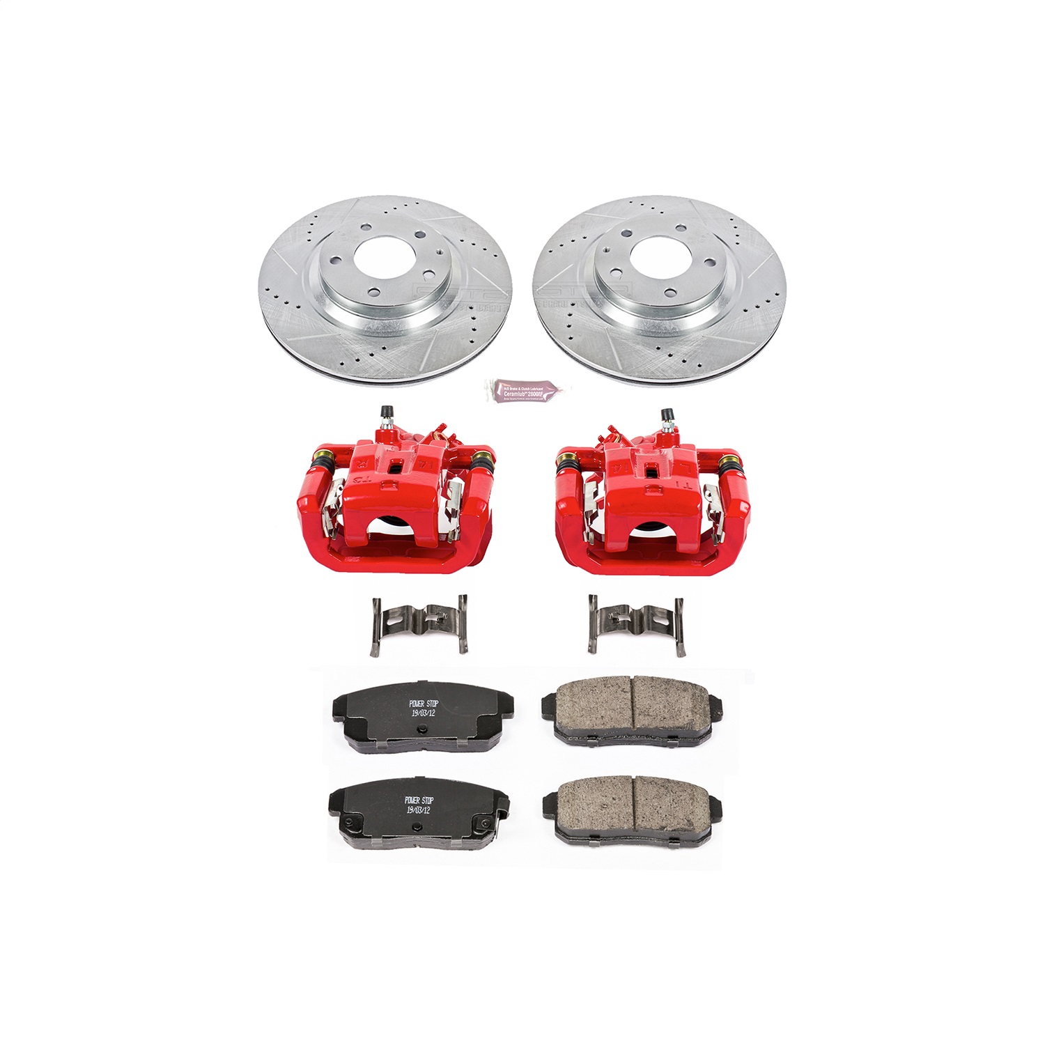 Power Stop - KC3146 - Rear - Disc Brake Pad/Caliper and Rotor Kit