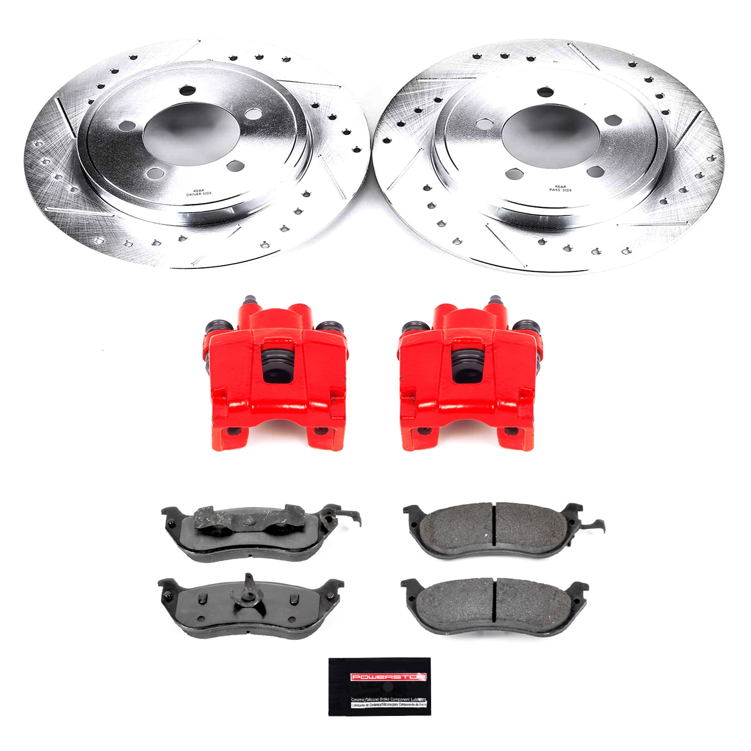 Power Stop - KC3150-36 - Rear - Disc Brake Pad/Caliper and Rotor Kit