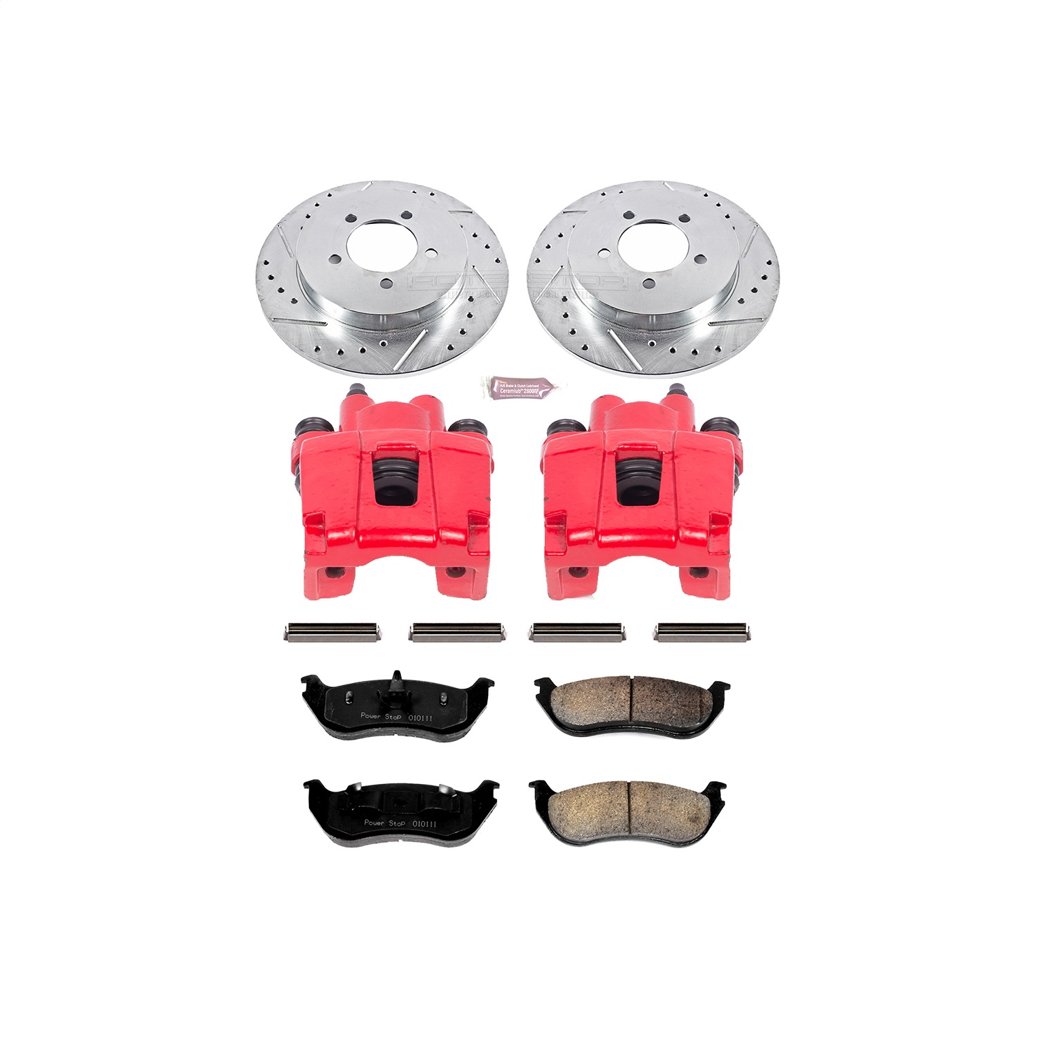 Power Stop - KC3150 - Rear - Disc Brake Pad/Caliper and Rotor Kit