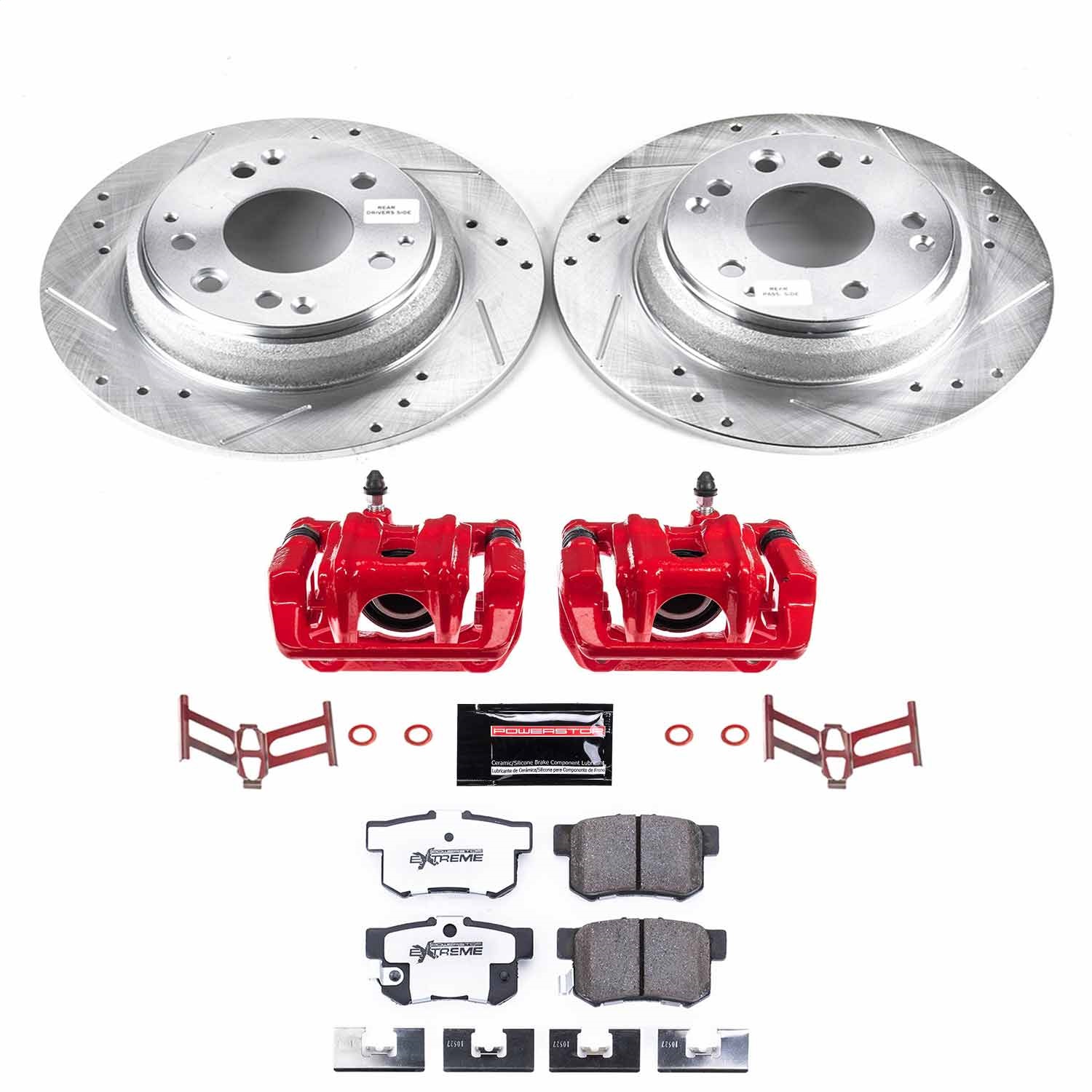 Power Stop - KC3153-26 - Rear - Disc Brake Pad/Caliper and Rotor Kit