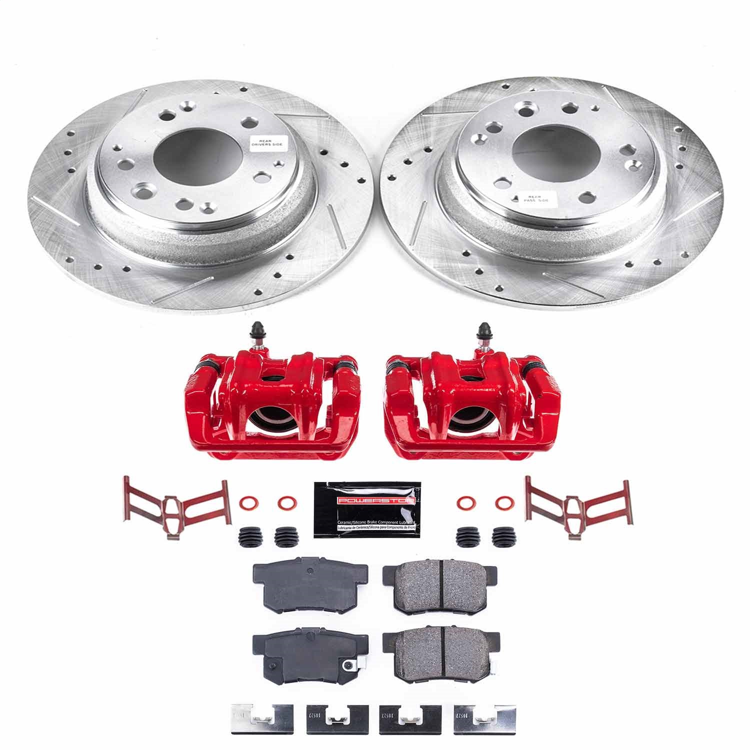 Power Stop - KC3153 - Rear - Disc Brake Pad/Caliper and Rotor Kit