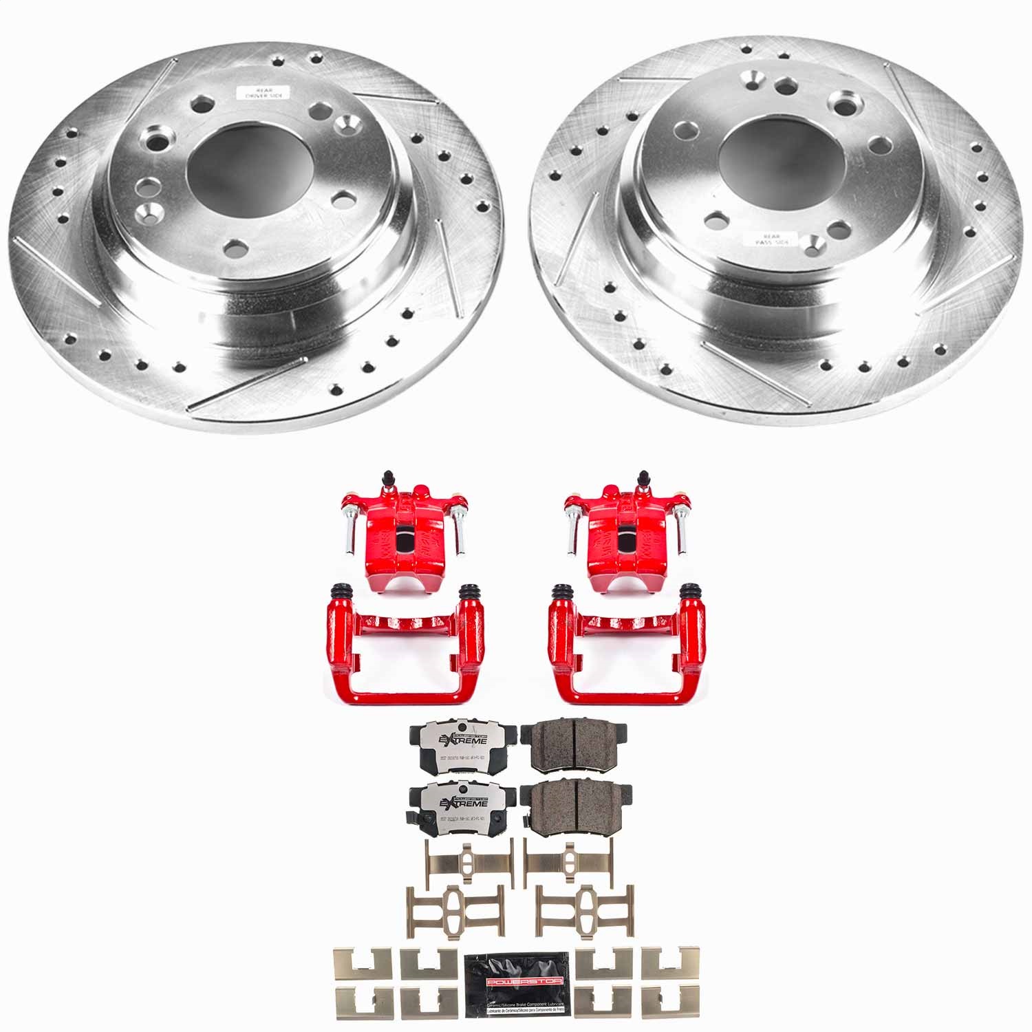 Power Stop - KC3154-26 - Rear - Disc Brake Pad/Caliper and Rotor Kit