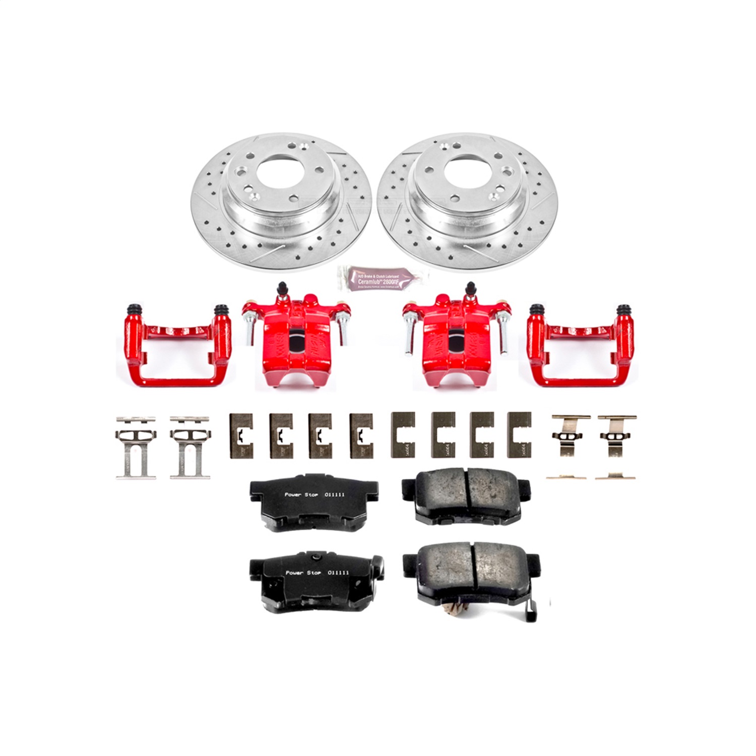 Power Stop - KC3154 - Rear - Disc Brake Pad/Caliper and Rotor Kit