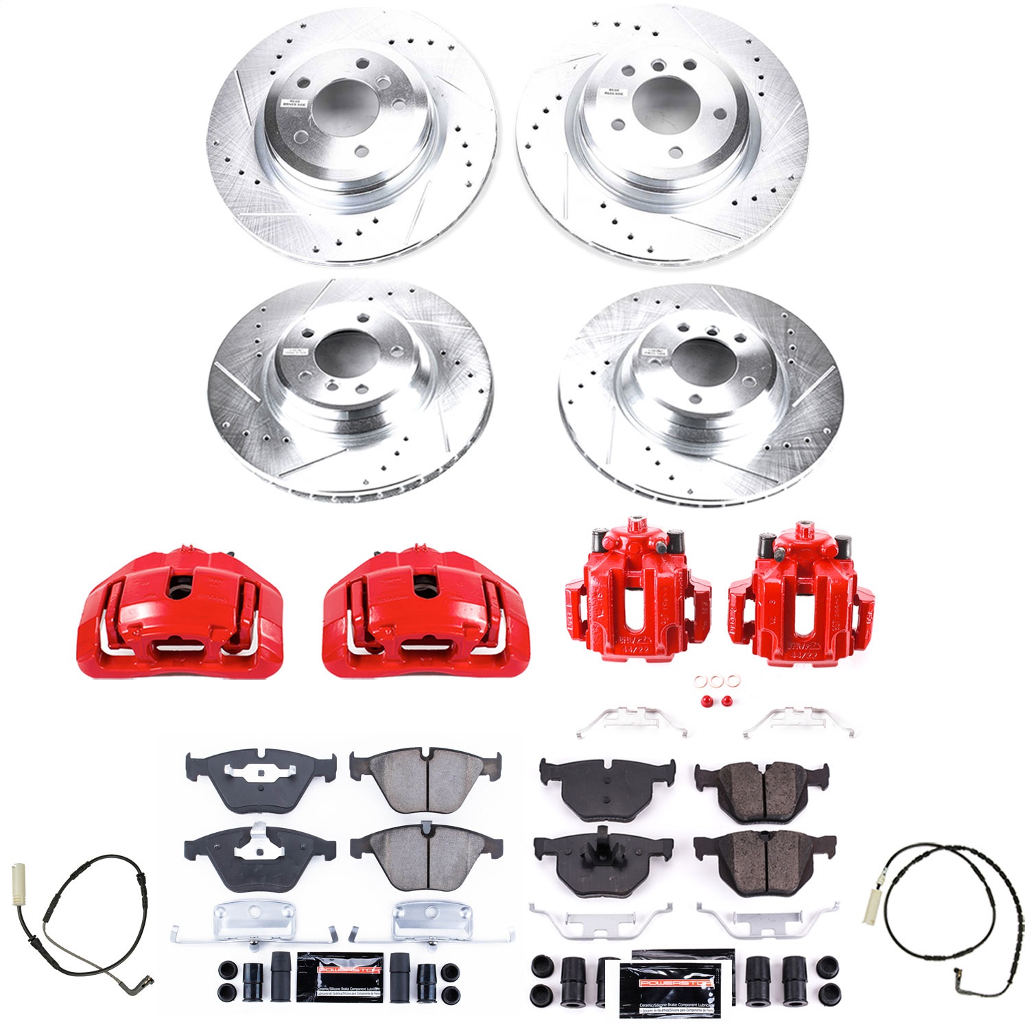Power Stop - KC4094 - Front and Rear - Disc Brake Pad/Caliper and Rotor Kit