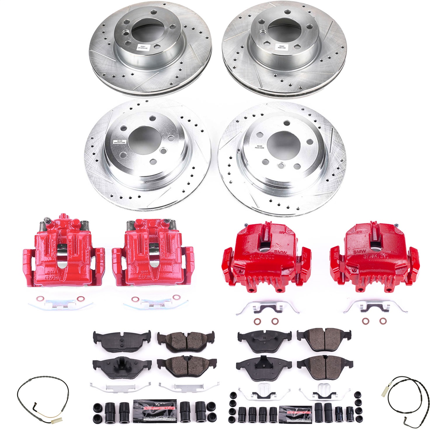 Power Stop - KC4102 - Front and Rear - Disc Brake Pad/Caliper and Rotor Kit