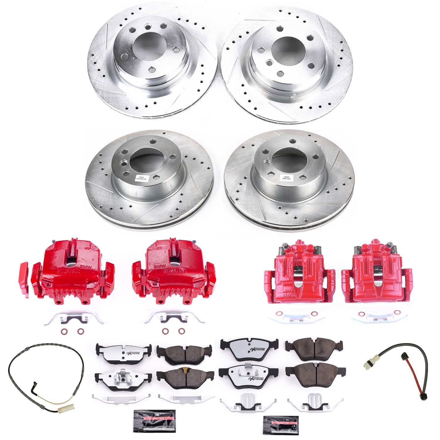 Power Stop - KC4103-26 - Front and Rear - Disc Brake Pad/Caliper and Rotor Kit
