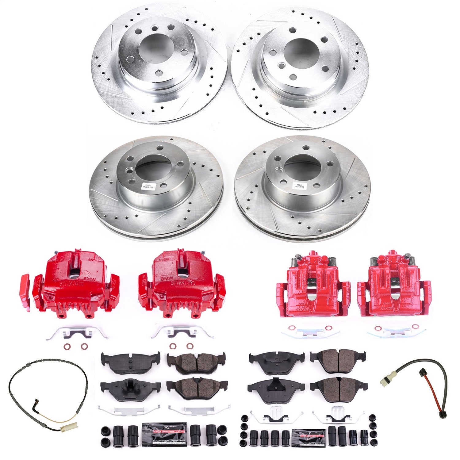Power Stop - KC4103 - Front and Rear - Disc Brake Pad/Caliper and Rotor Kit