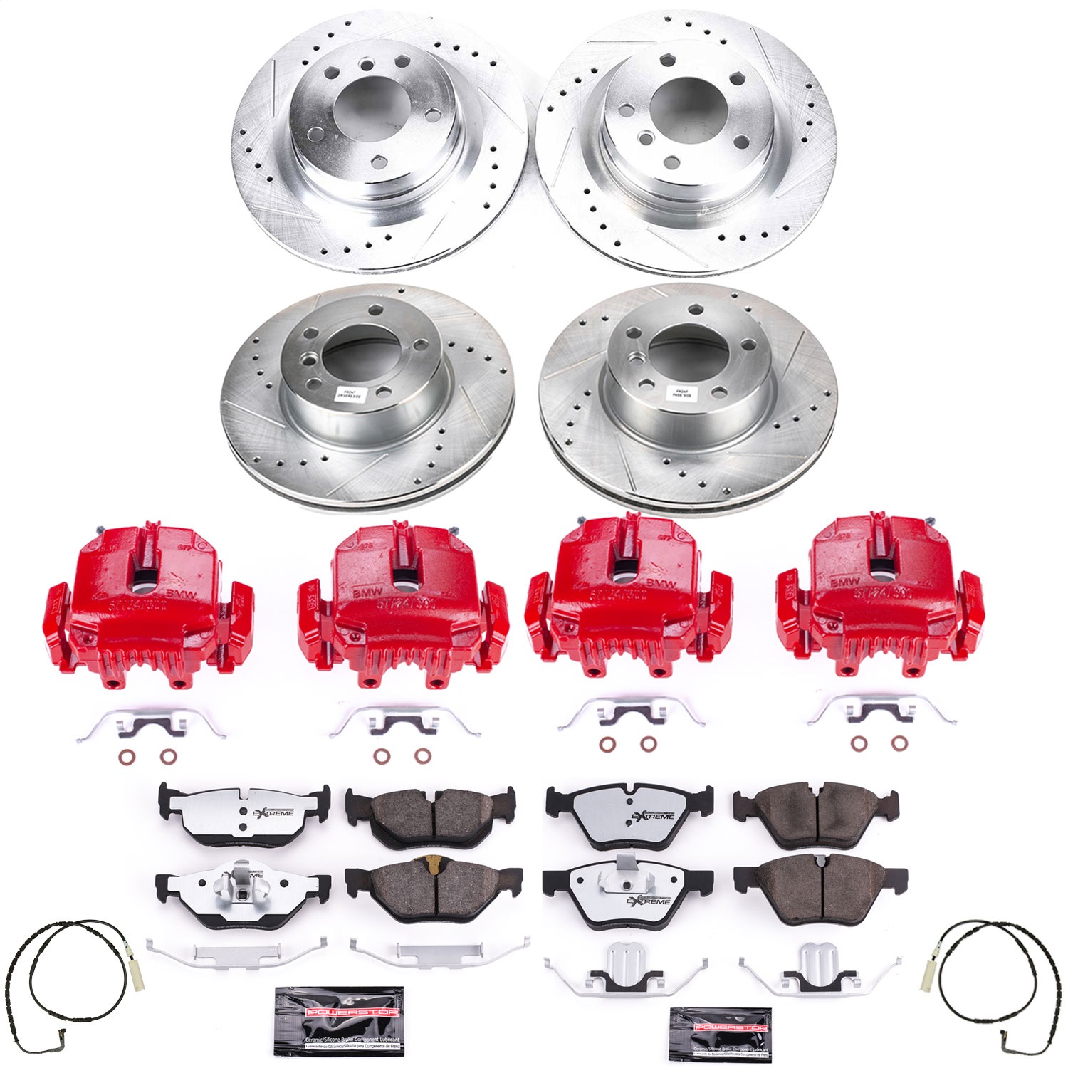 Power Stop - KC4106-26 - Front and Rear - Disc Brake Pad/Caliper and Rotor Kit