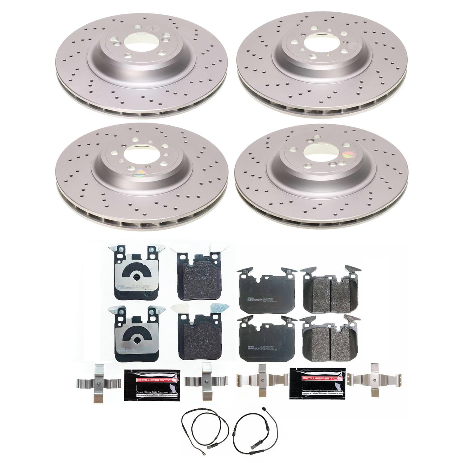 Power Stop - KC4129A-36 - Front and Rear - Disc Brake Pad/Caliper and Rotor Kit