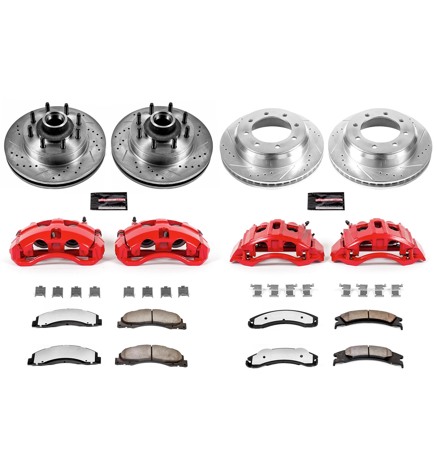 Power Stop - KC4131-36 - Front and Rear - Disc Brake Pad/Caliper and Rotor Kit