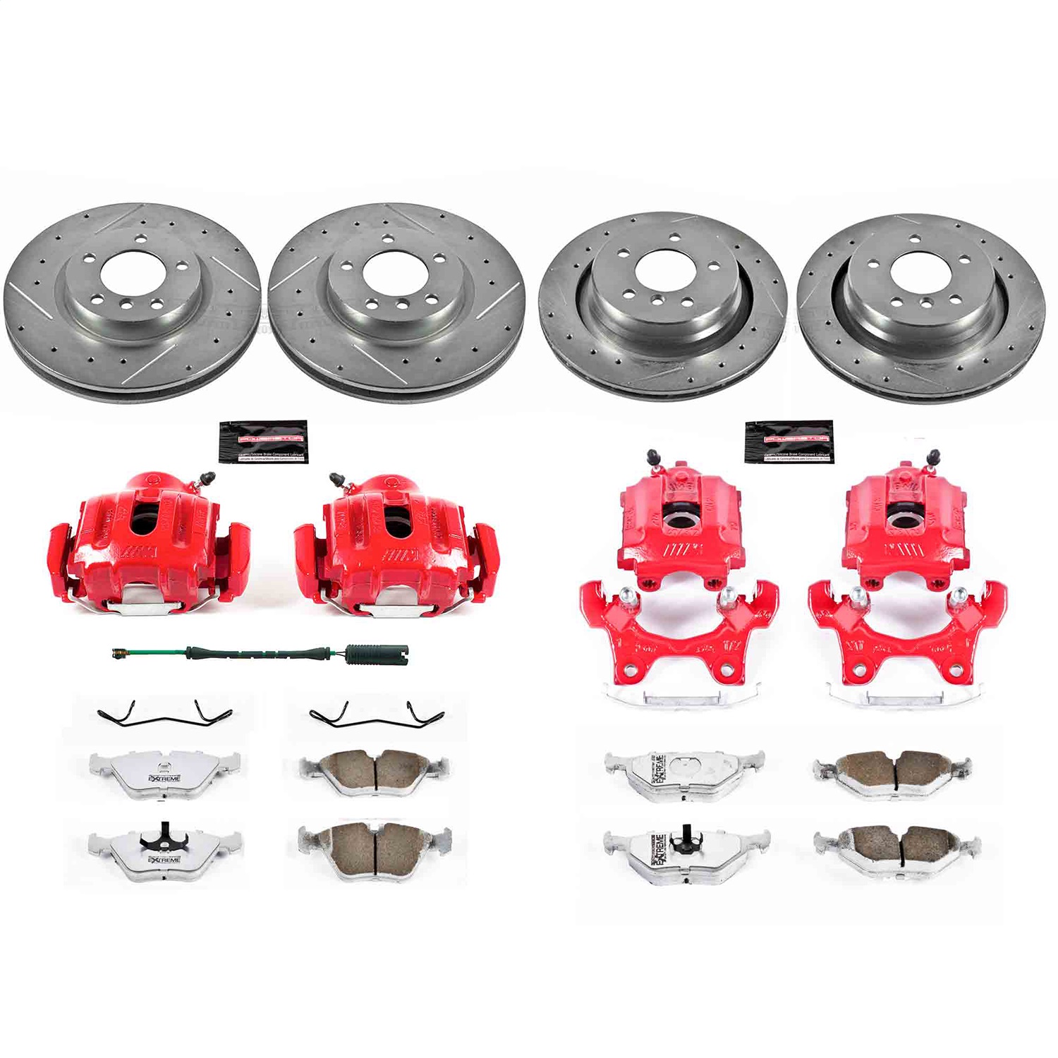 Power Stop - KC4229-26 - Front and Rear - Disc Brake Pad/Caliper and Rotor Kit