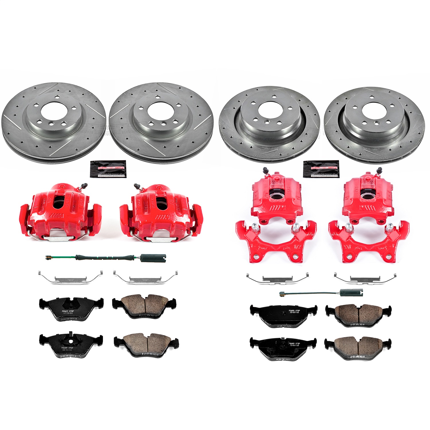 Power Stop - KC4229 - Front and Rear - Disc Brake Pad/Caliper and Rotor Kit