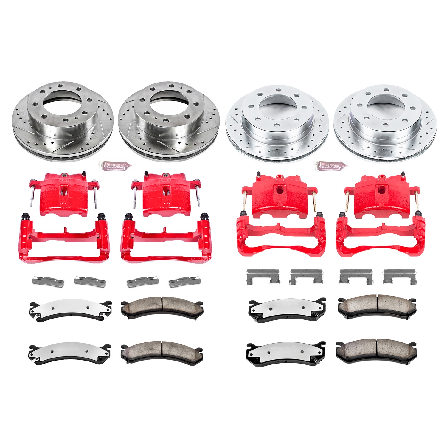 Power Stop - KC4423-36 - Front and Rear - Disc Brake Pad/Caliper and Rotor Kit