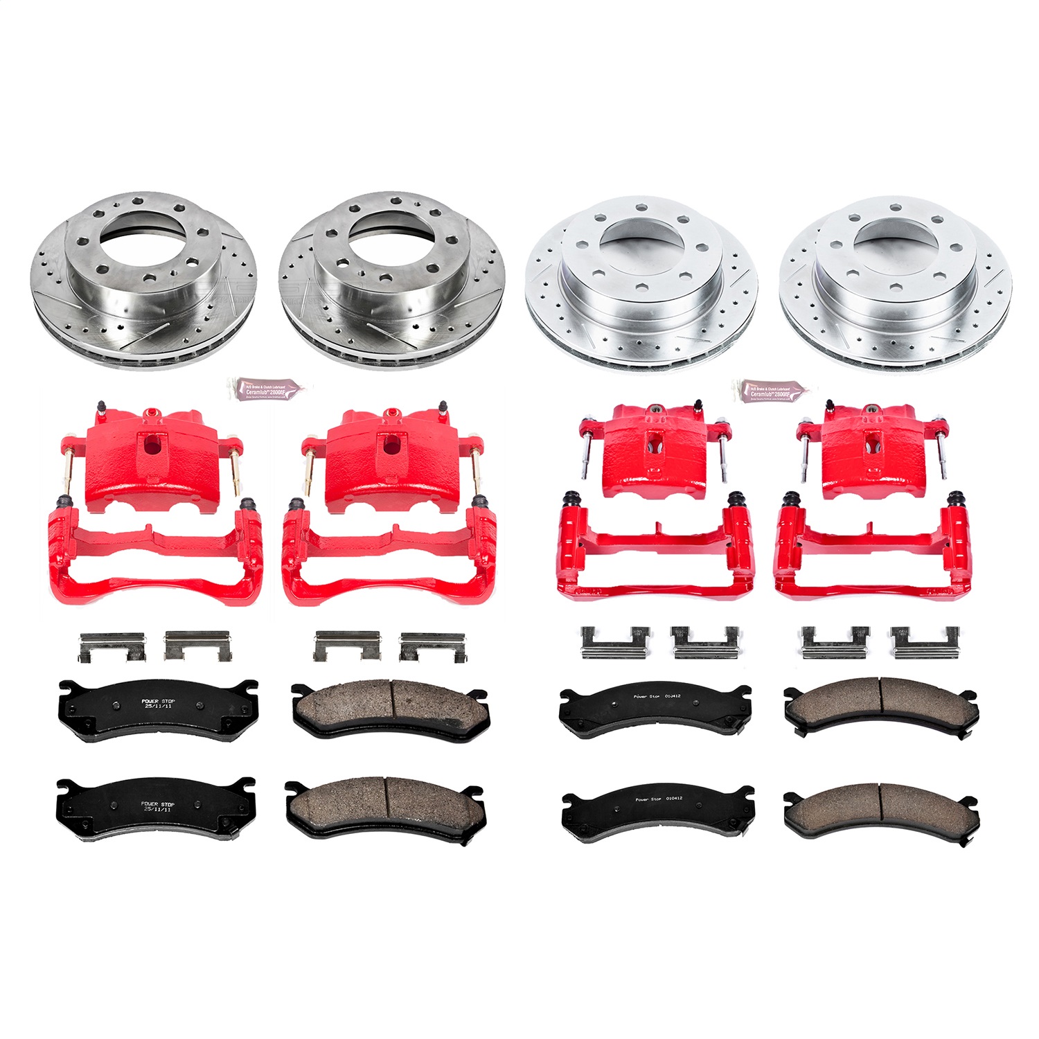 Power Stop - KC4423 - Front and Rear - Disc Brake Pad/Caliper and Rotor Kit