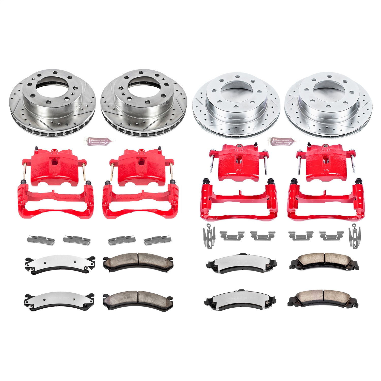 Power Stop - KC4426-36 - Front and Rear - Disc Brake Pad/Caliper and Rotor Kit