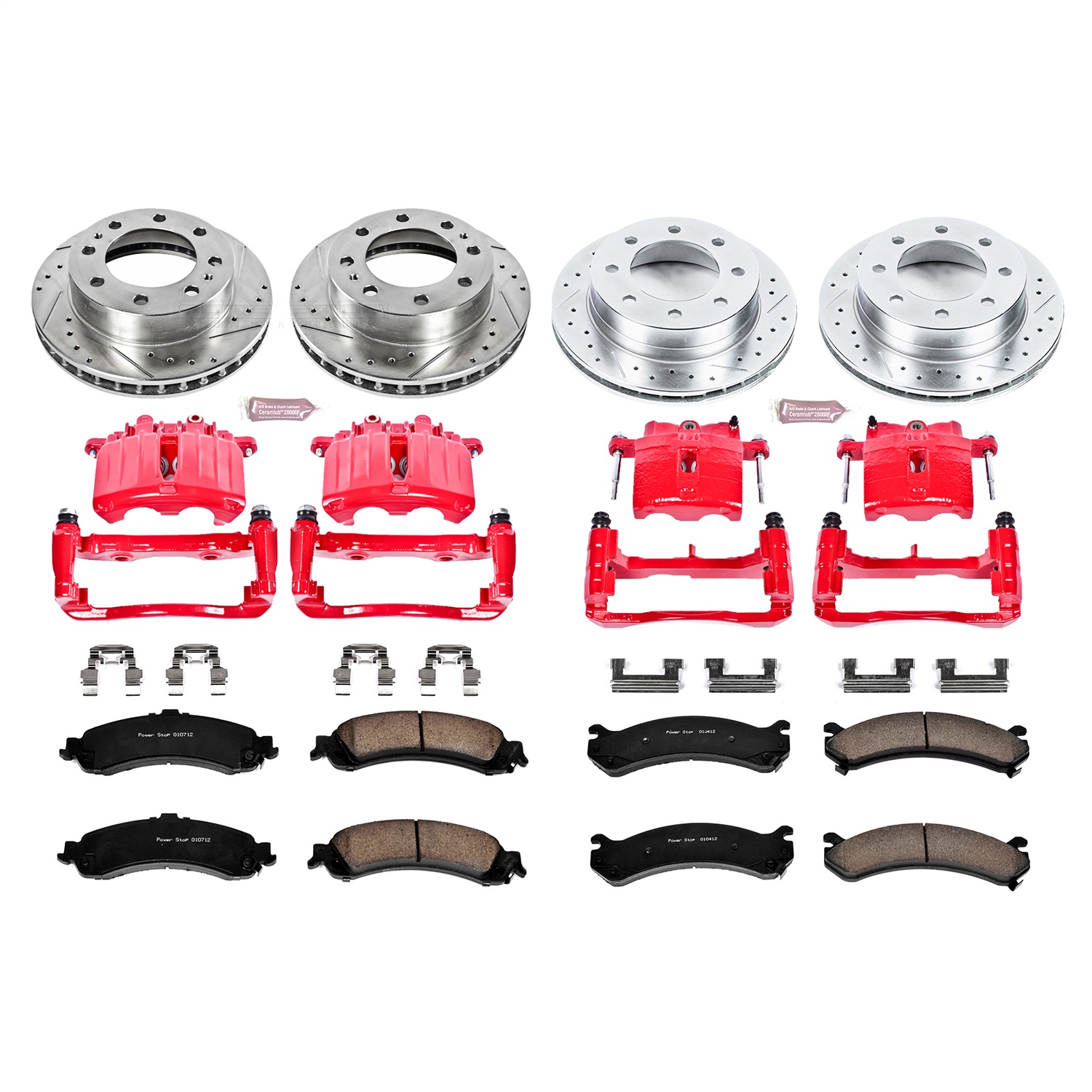 Power Stop - KC4454 - Front and Rear - Disc Brake Pad/Caliper and Rotor Kit
