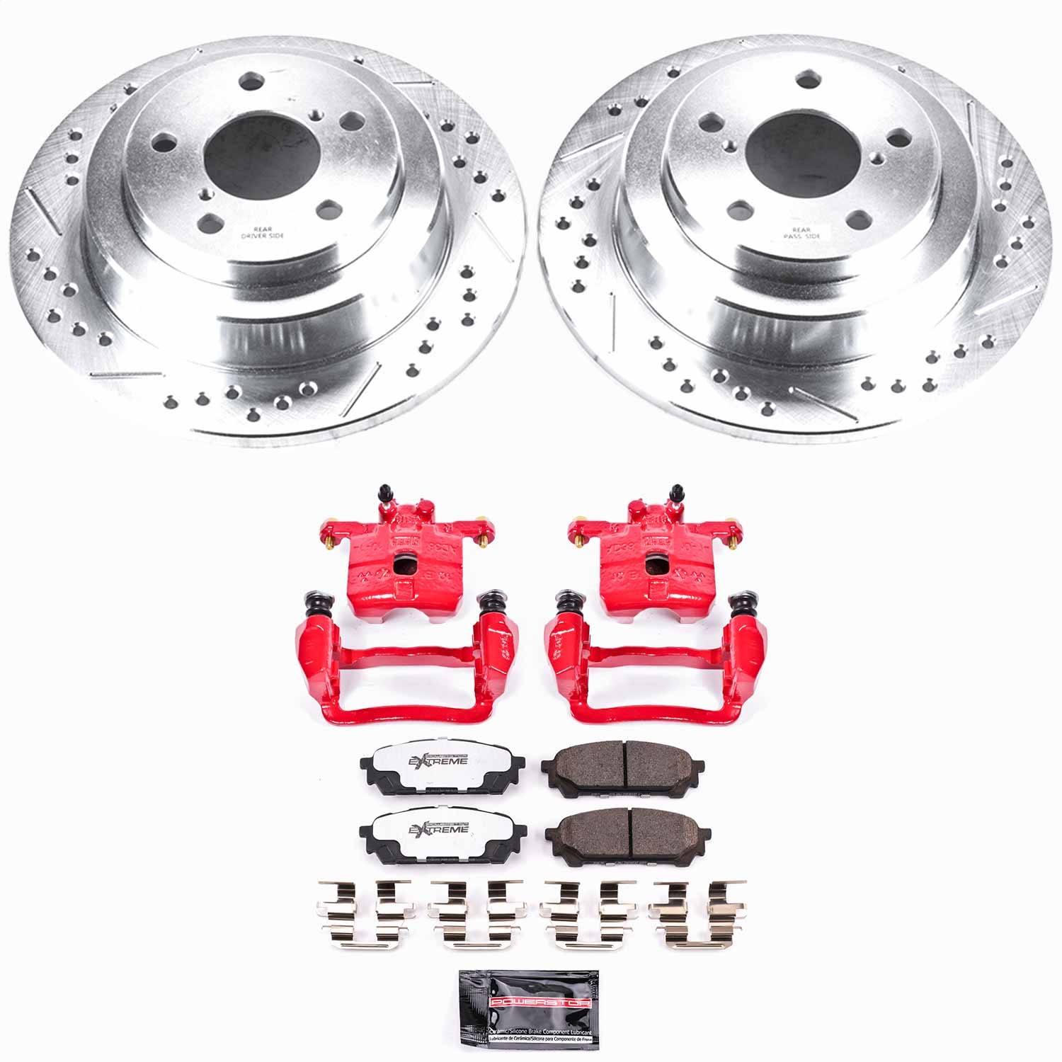 Power Stop - KC447-26 - Rear - Disc Brake Pad/Caliper and Rotor Kit