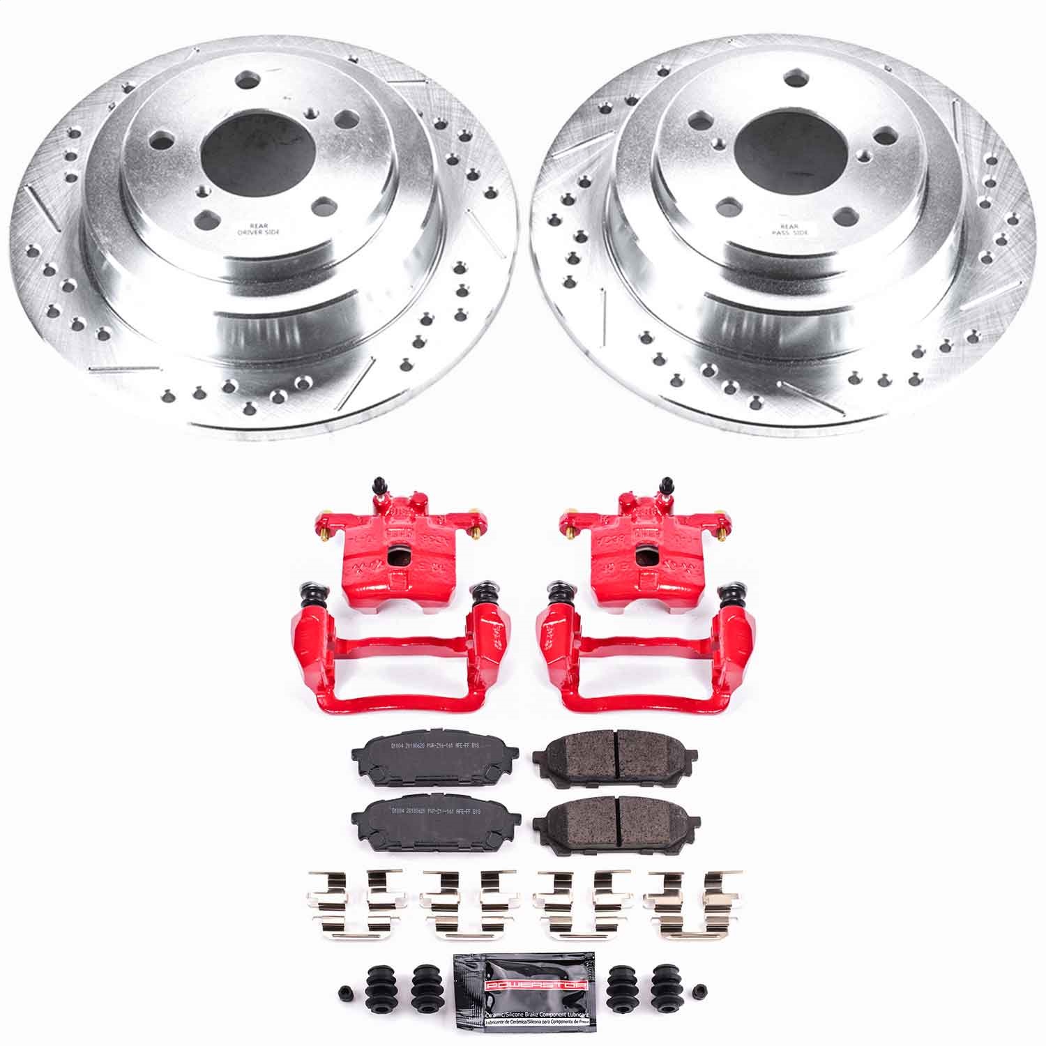 Power Stop - KC447 - Rear - Disc Brake Pad/Caliper and Rotor Kit