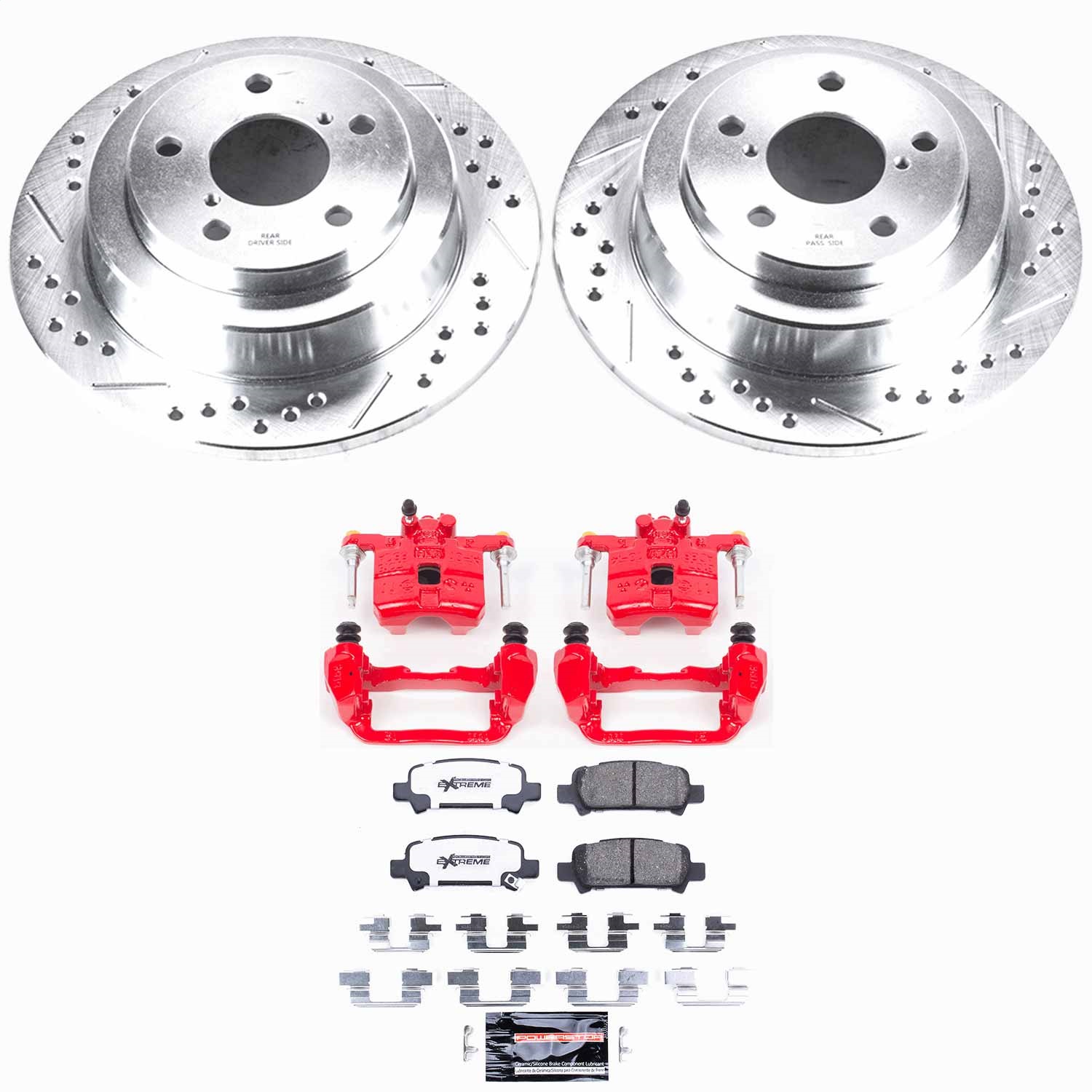 Power Stop - KC449-26 - Rear - Disc Brake Pad/Caliper and Rotor Kit