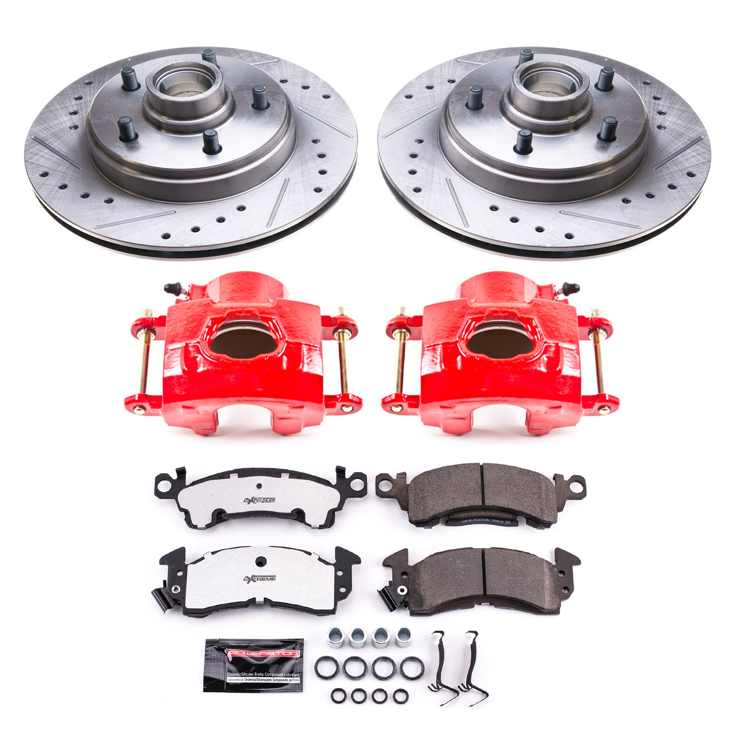 Power Stop - KC4535-26 - Front - Disc Brake Pad/Caliper and Rotor Kit