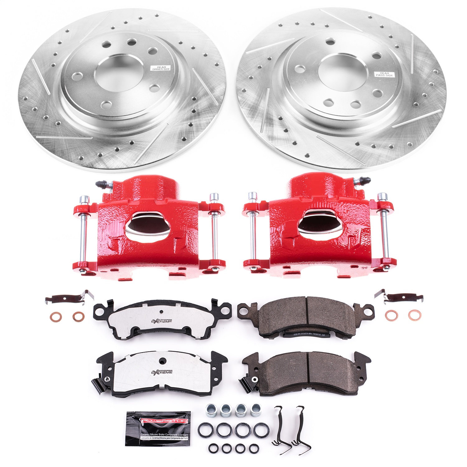 Power Stop - KC4539B-26 - Front - Disc Brake Pad/Caliper and Rotor Kit