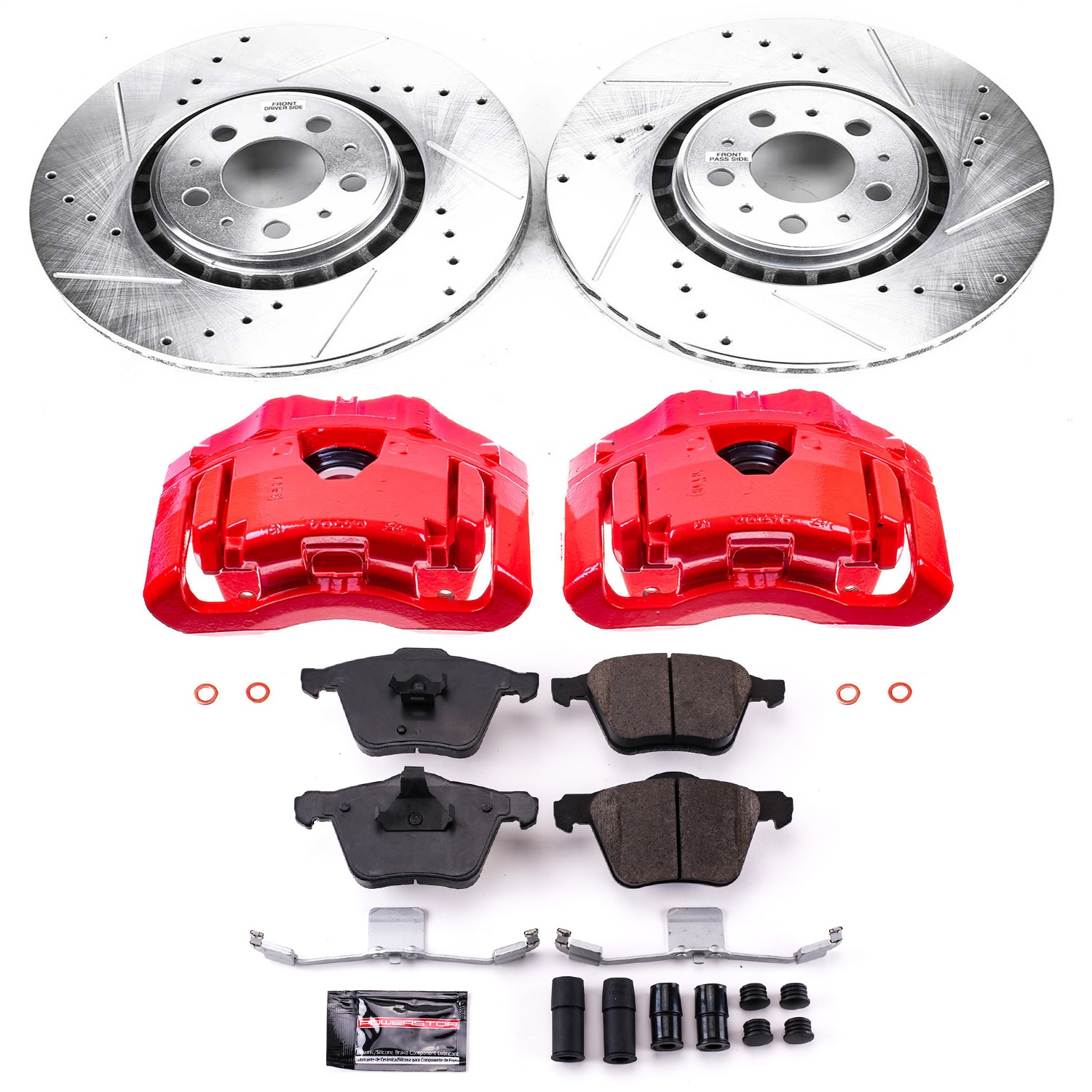 Power Stop - KC4552 - Front - Disc Brake Pad/Caliper and Rotor Kit