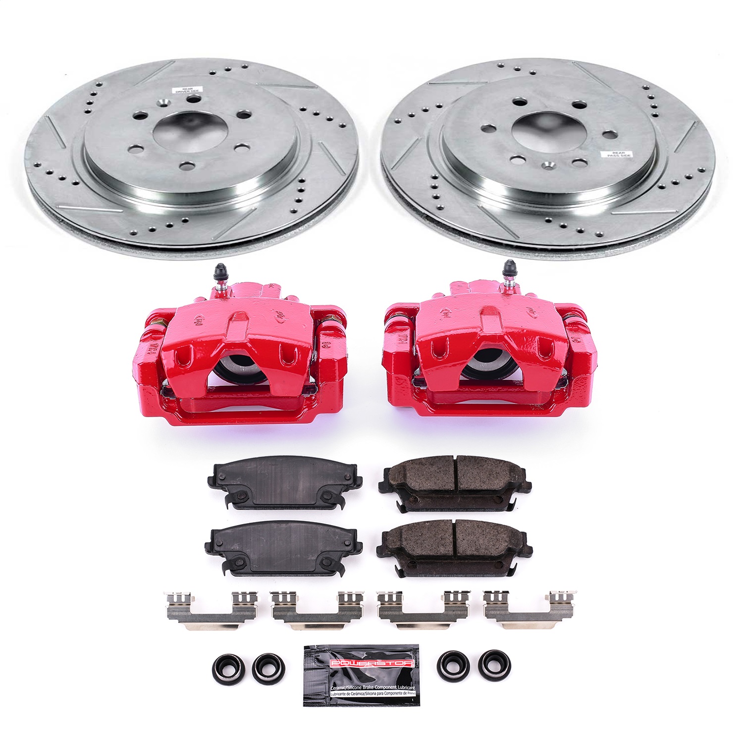 Power Stop - KC4568 - Rear - Disc Brake Pad/Caliper and Rotor Kit