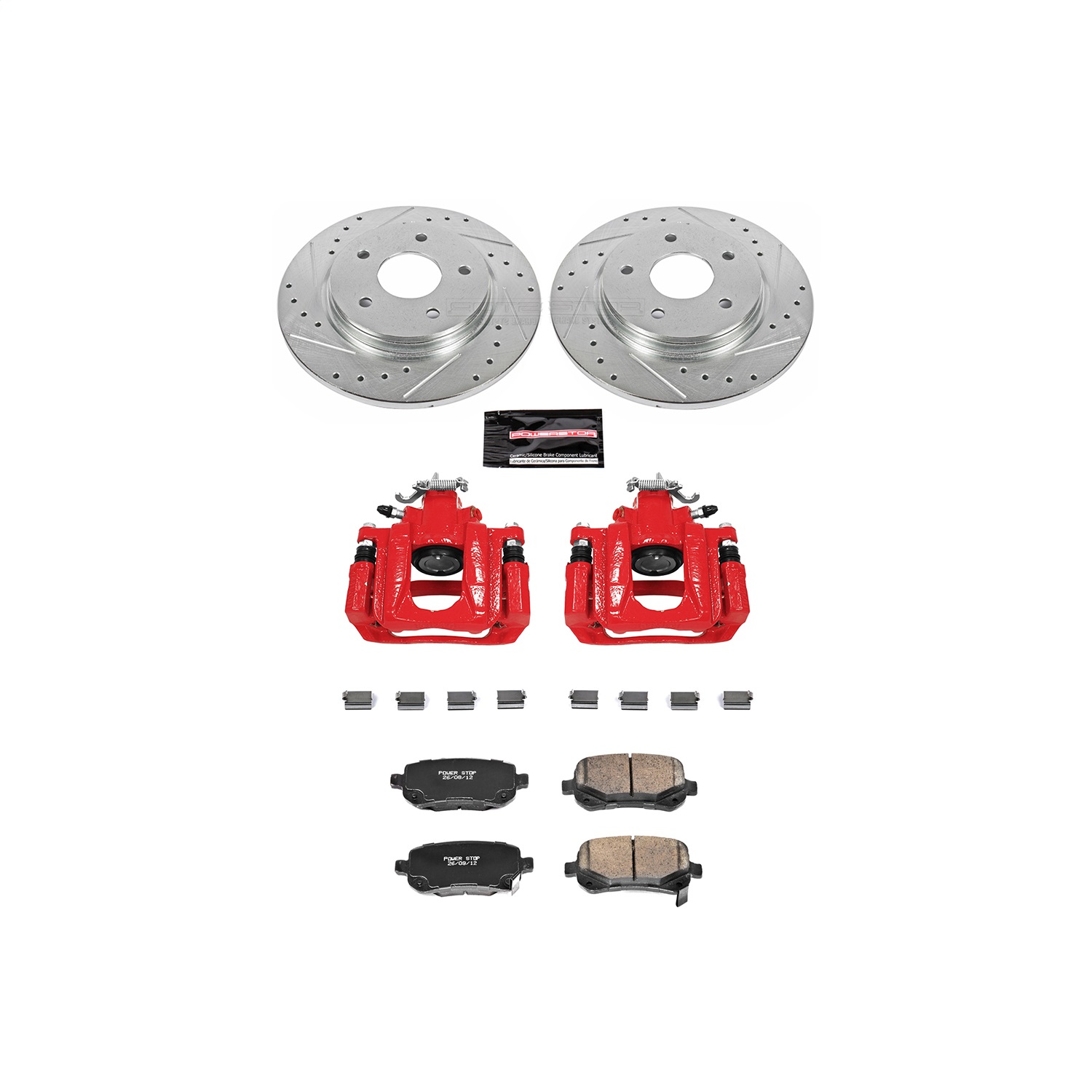 Power Stop - KC4569 - Rear - Disc Brake Pad/Caliper and Rotor Kit