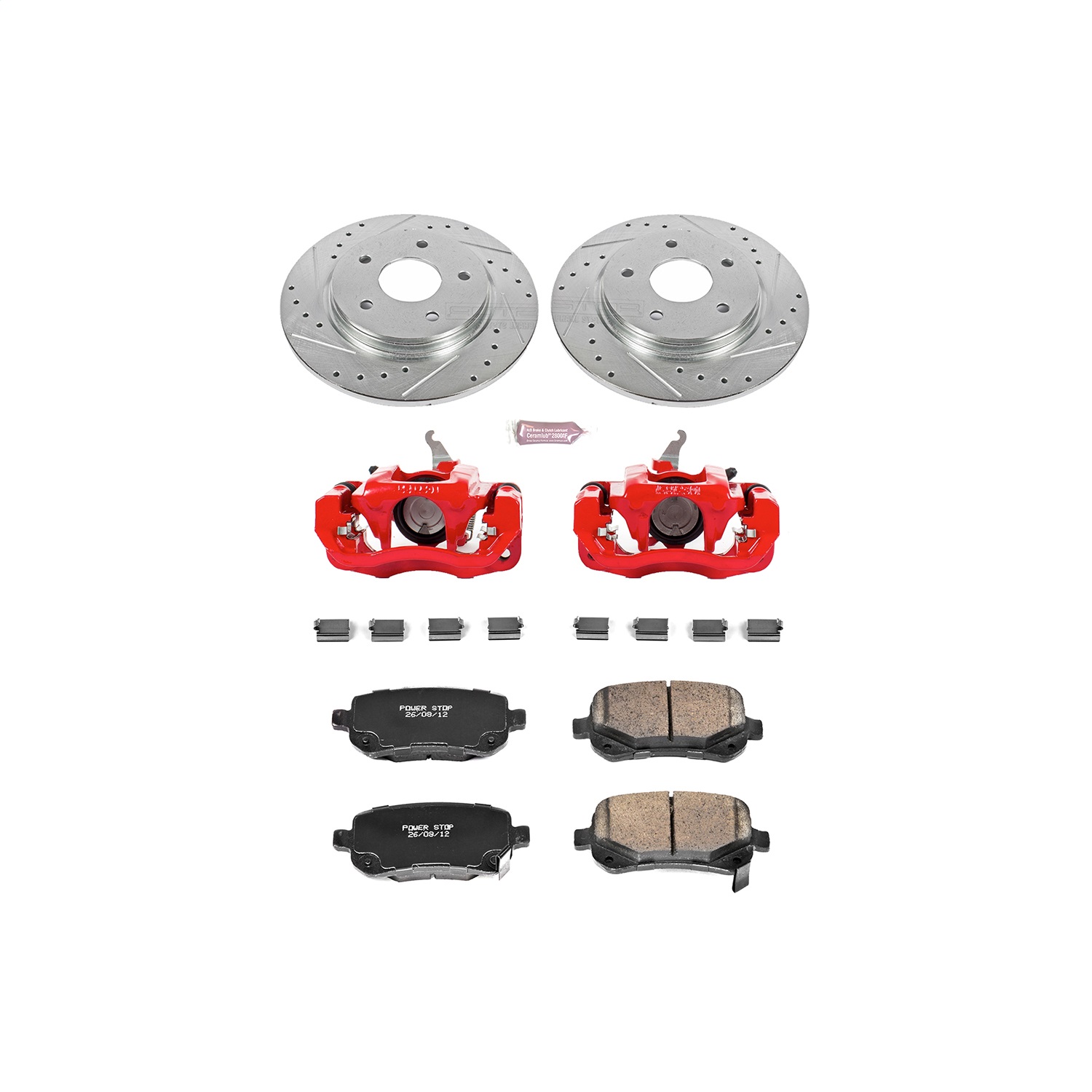 Power Stop - KC4569A - Rear - Disc Brake Pad/Caliper and Rotor Kit