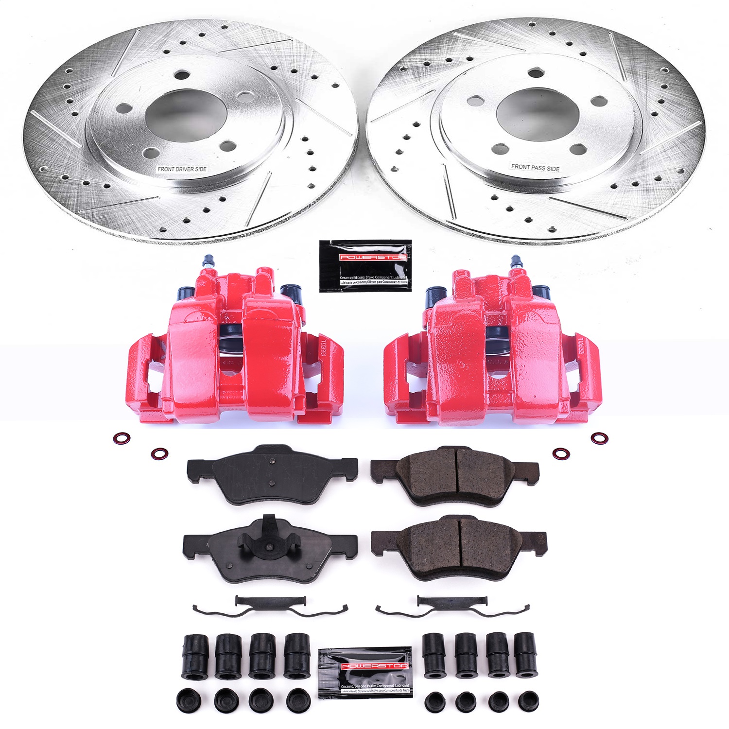 Power Stop - KC4580A - Front - Disc Brake Pad/Caliper and Rotor Kit