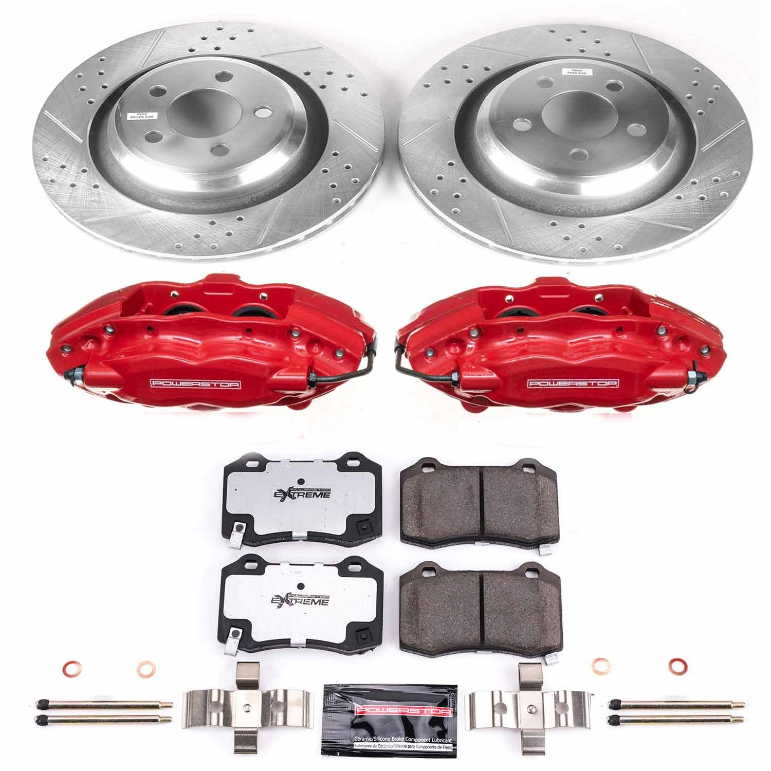 Power Stop - KC4583-26 - Rear - Disc Brake Pad/Caliper and Rotor Kit