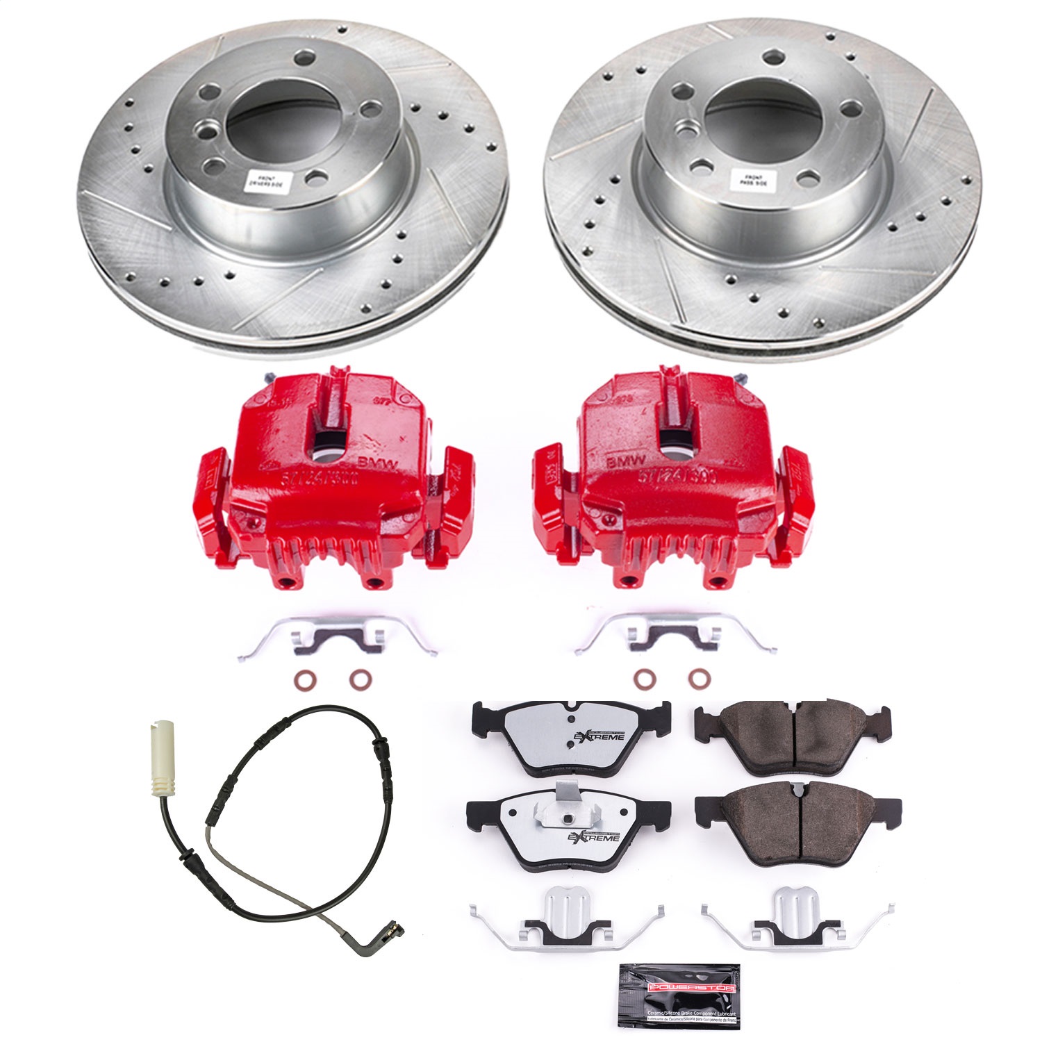 Power Stop - KC4590-26 - Front - Disc Brake Pad/Caliper and Rotor Kit