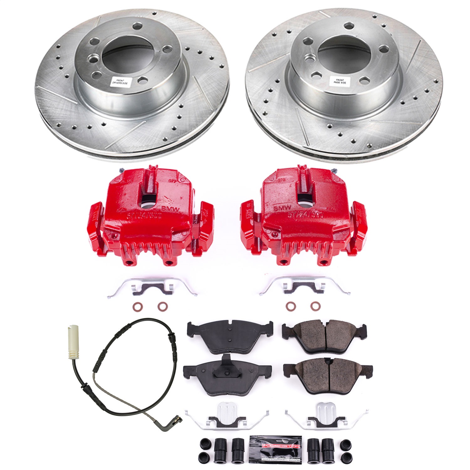 Power Stop - KC4590 - Front - Disc Brake Pad/Caliper and Rotor Kit