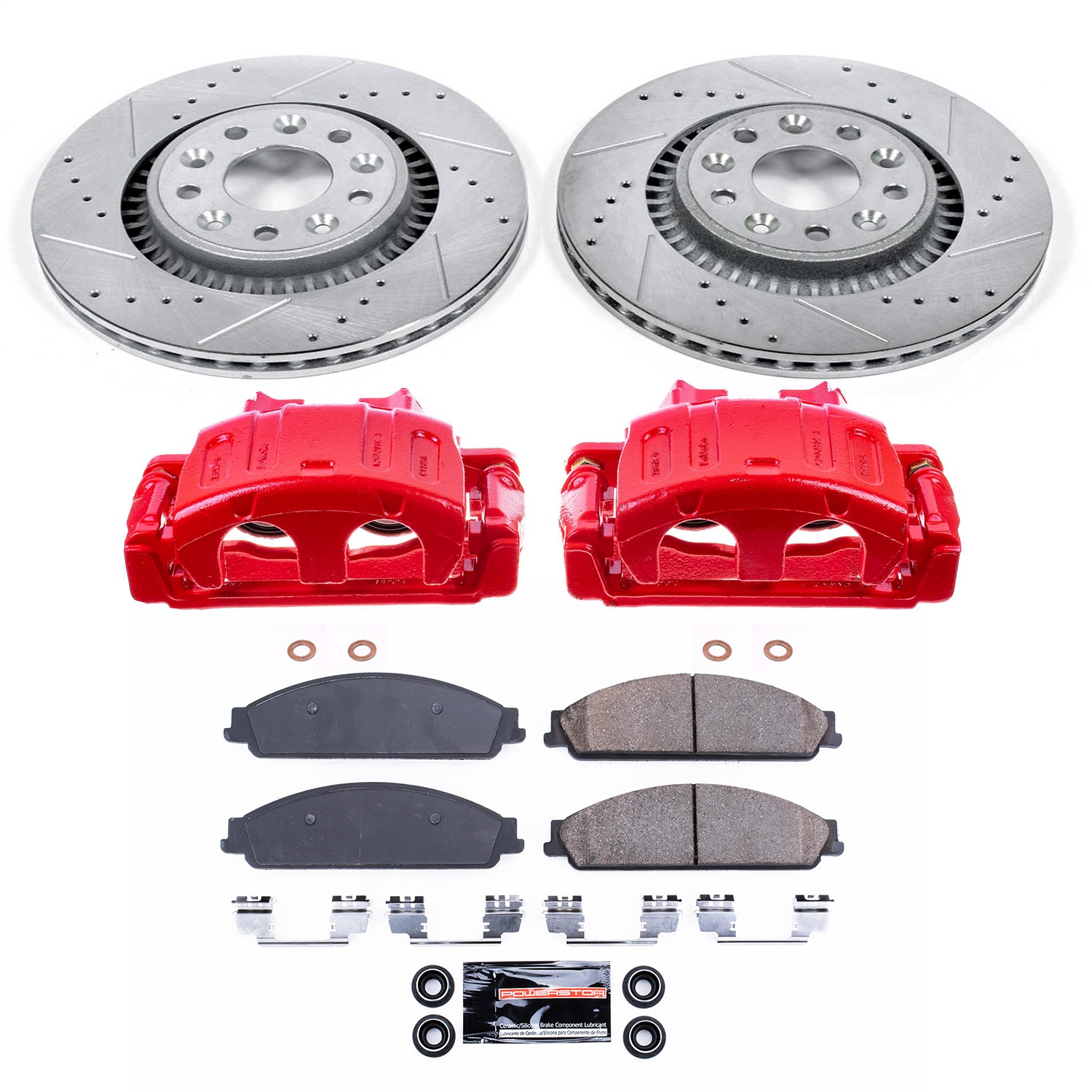 Power Stop - KC4599A - Front - Disc Brake Pad/Caliper and Rotor Kit