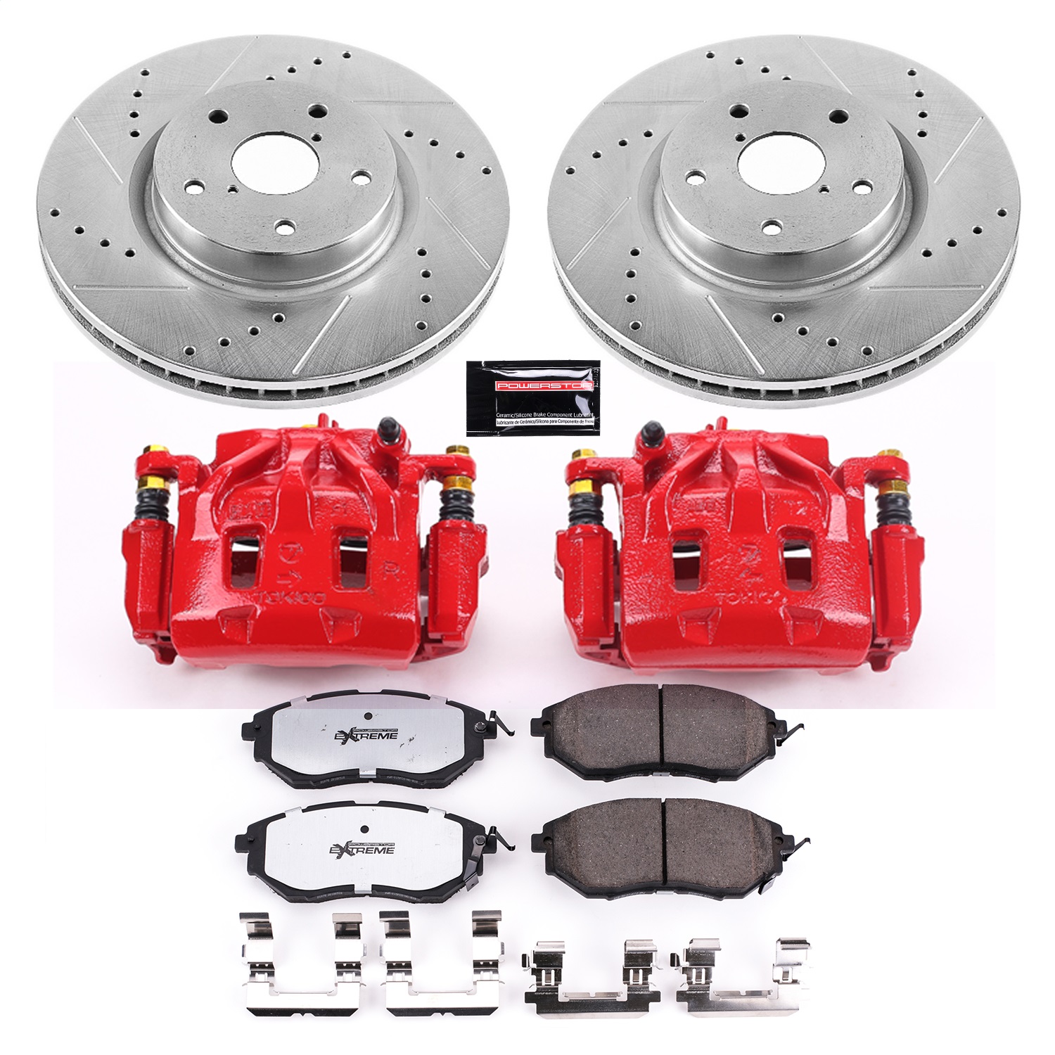 Power Stop - KC4603-26 - Front - Disc Brake Pad/Caliper and Rotor Kit
