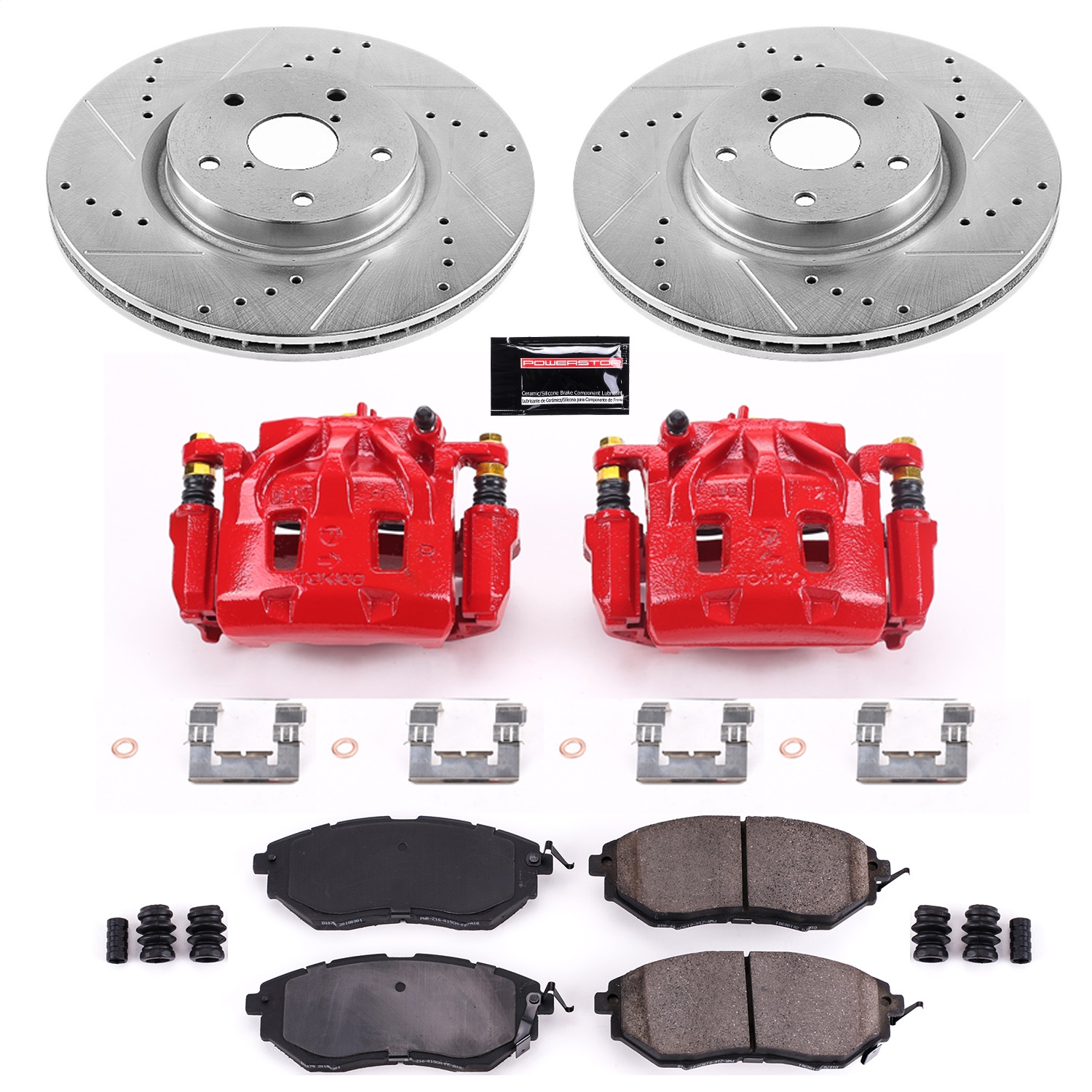 Power Stop - KC4603 - Front - Disc Brake Pad/Caliper and Rotor Kit