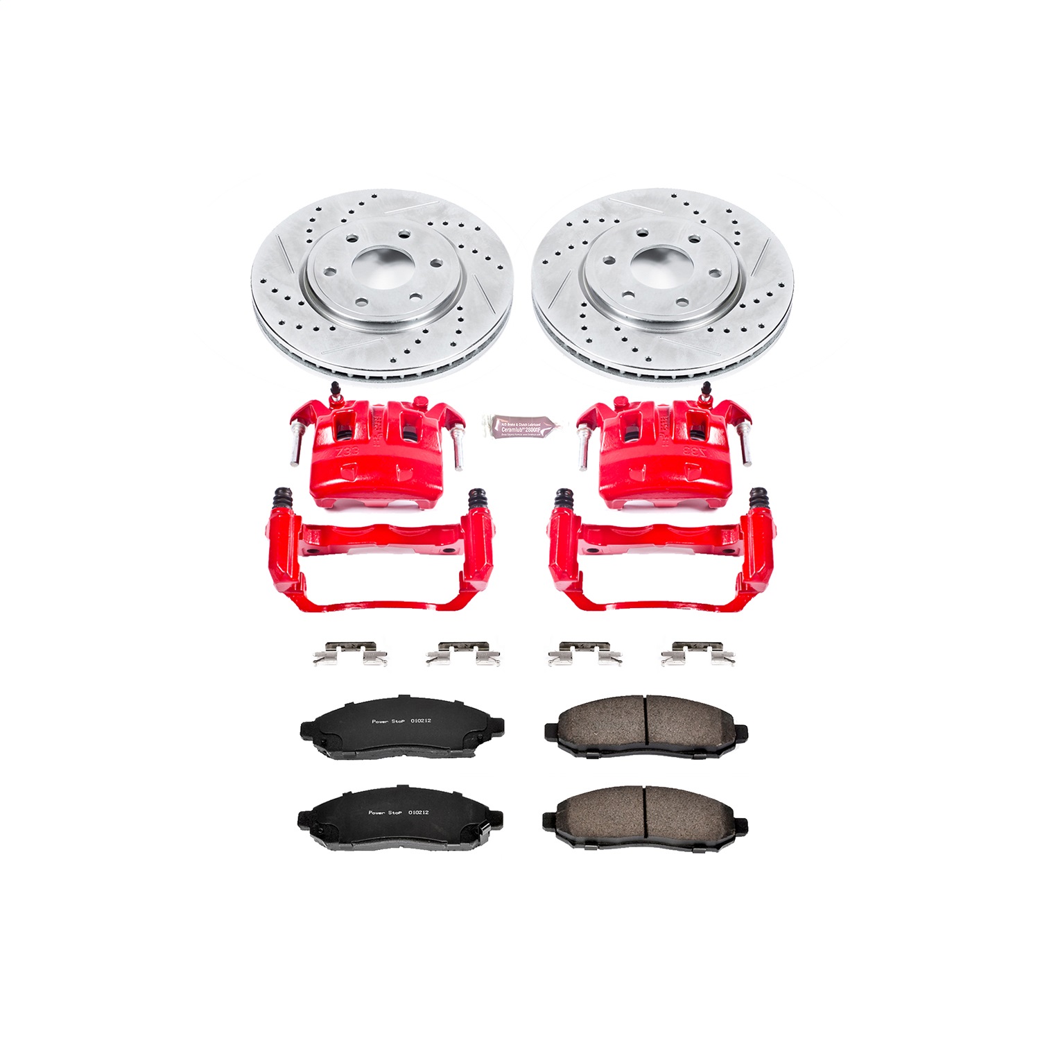 Power Stop - KC4611 - Front - Disc Brake Pad/Caliper and Rotor Kit