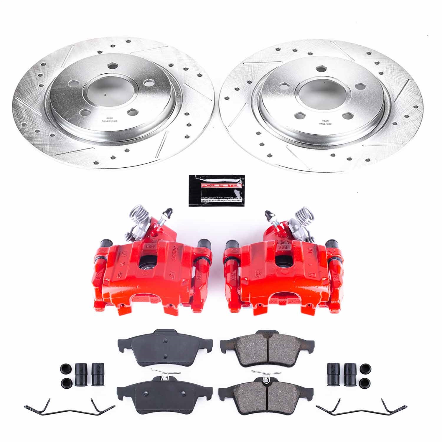 Power Stop - KC4613 - Rear - Disc Brake Pad/Caliper and Rotor Kit