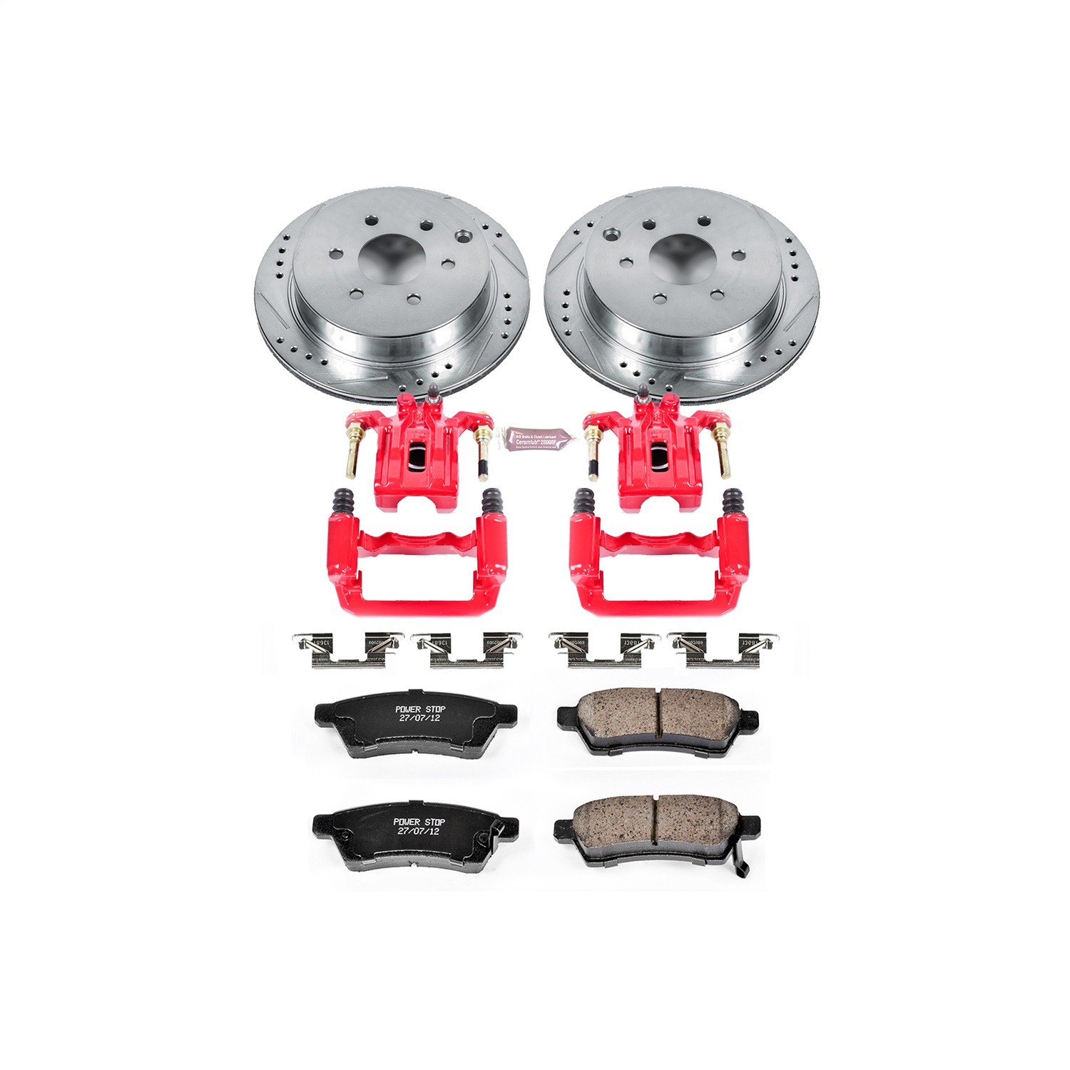 Power Stop - KC4621 - Rear - Disc Brake Pad/Caliper and Rotor Kit