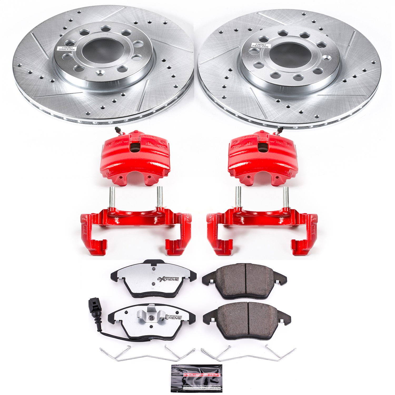Power Stop - KC4623-26 - Front - Disc Brake Pad/Caliper and Rotor Kit