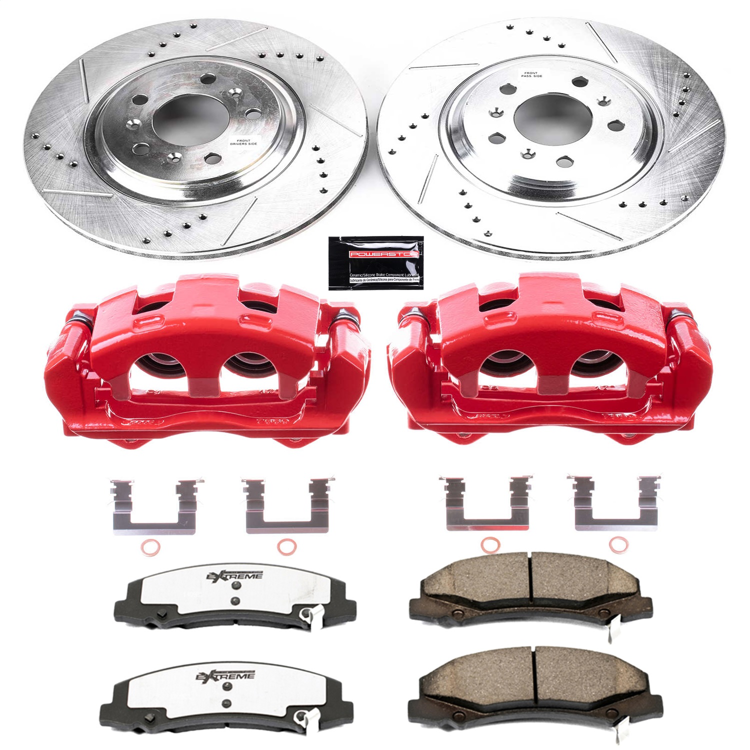 Power Stop - KC4654-26 - Front - Disc Brake Pad/Caliper and Rotor Kit