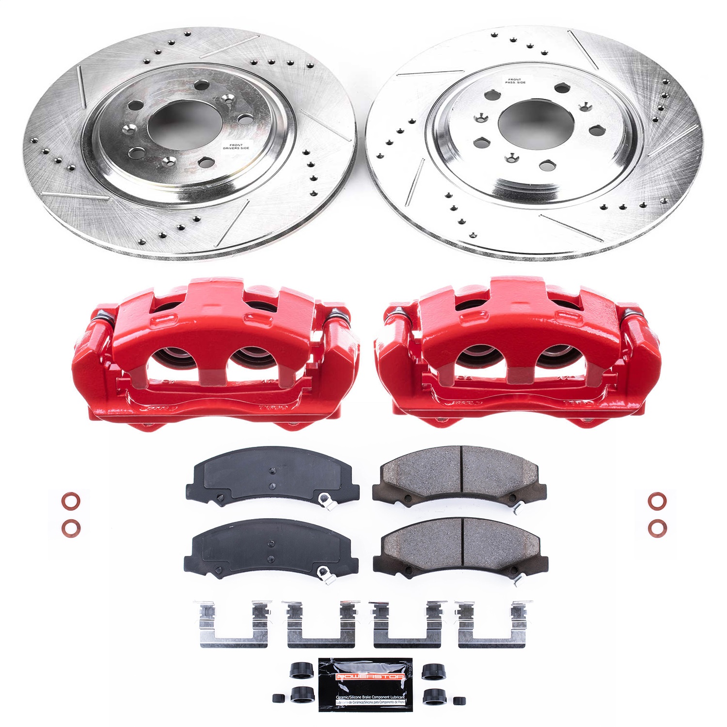 Power Stop - KC4654 - Front - Disc Brake Pad/Caliper and Rotor Kit