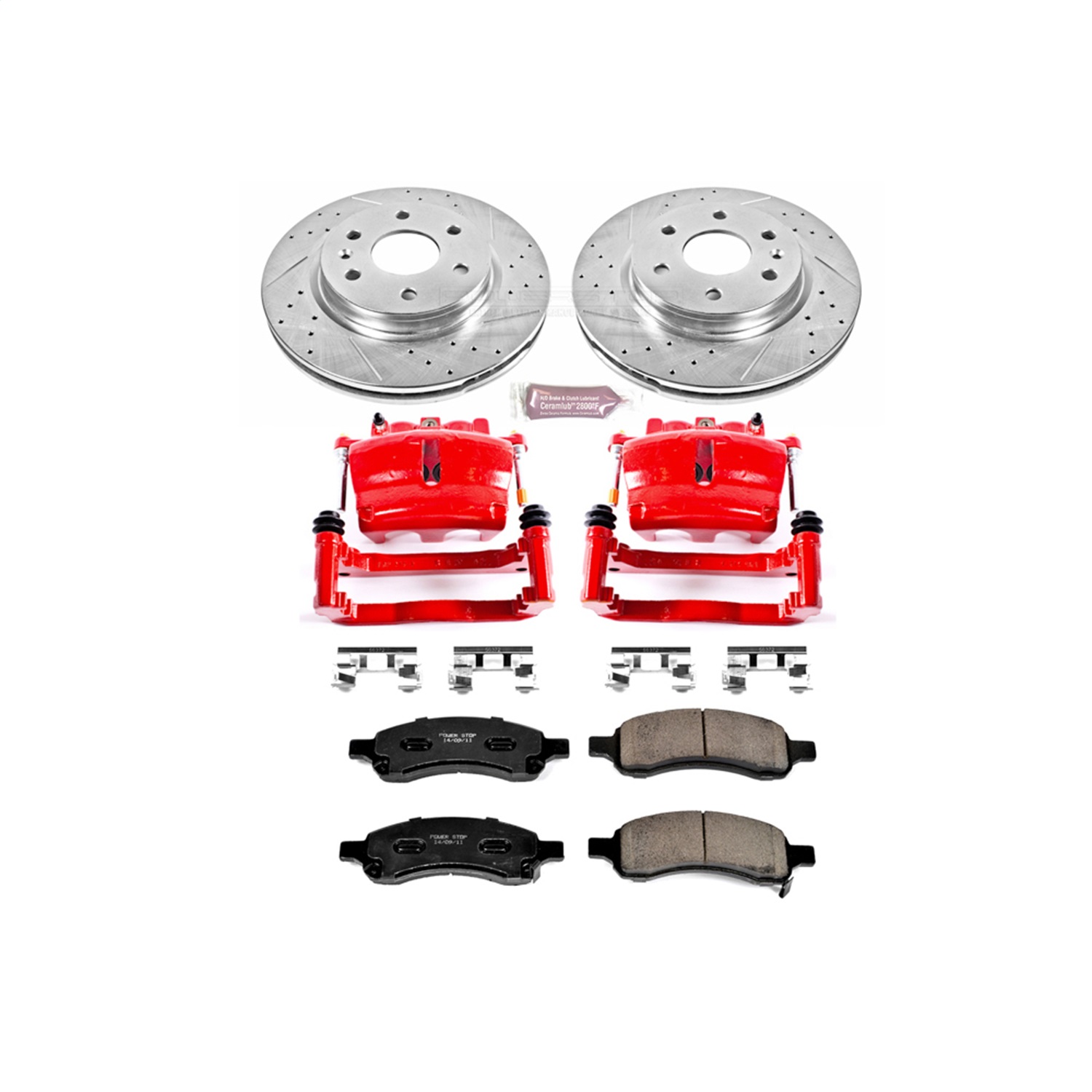 Power Stop - KC4657 - Front - Disc Brake Pad/Caliper and Rotor Kit