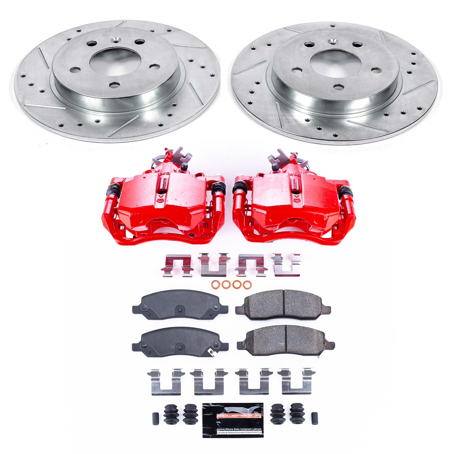 Power Stop - KC4658 - Rear - Disc Brake Pad/Caliper and Rotor Kit