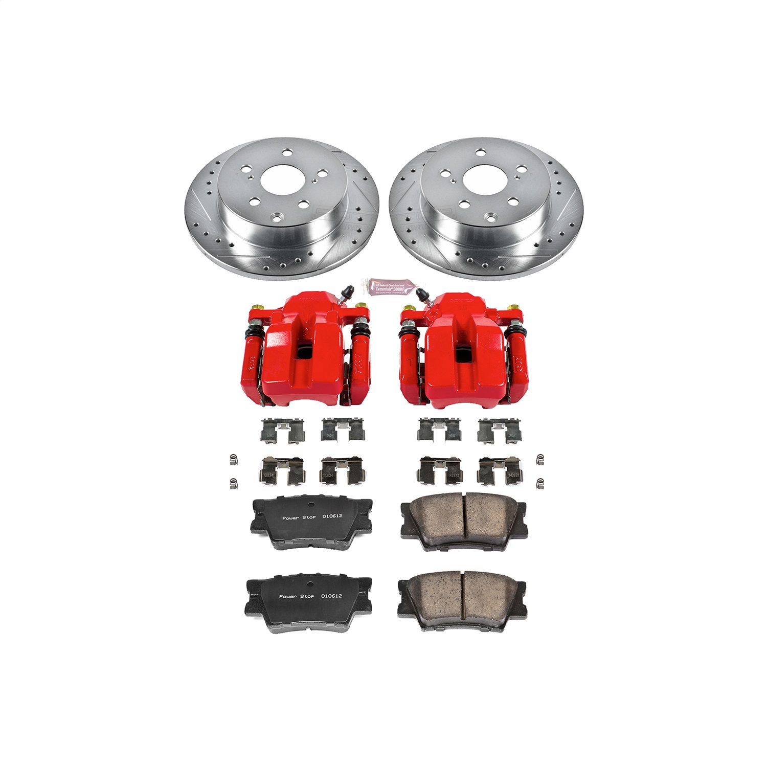 Power Stop - KC4671 - Rear - Disc Brake Pad/Caliper and Rotor Kit