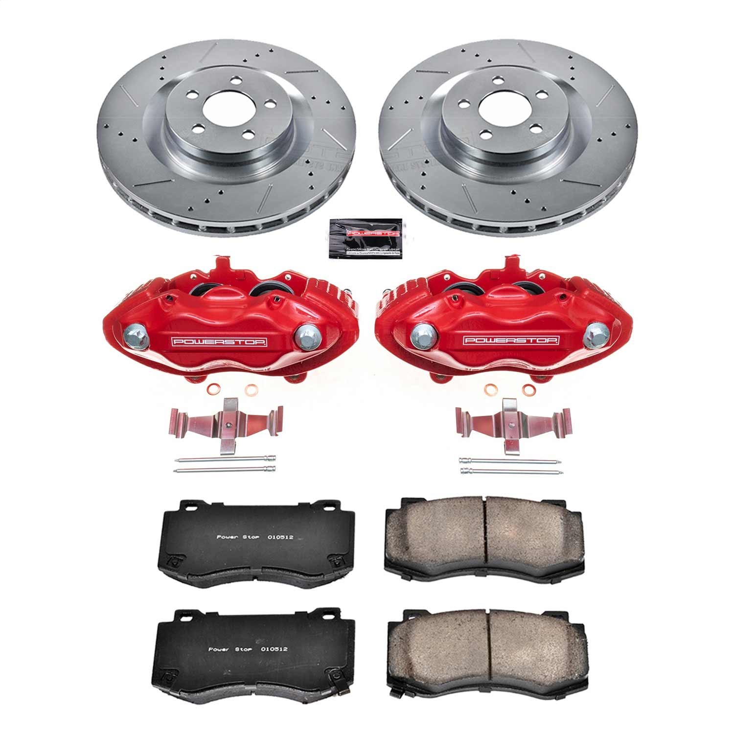 Power Stop - KC4695 - Front - Disc Brake Pad/Caliper and Rotor Kit
