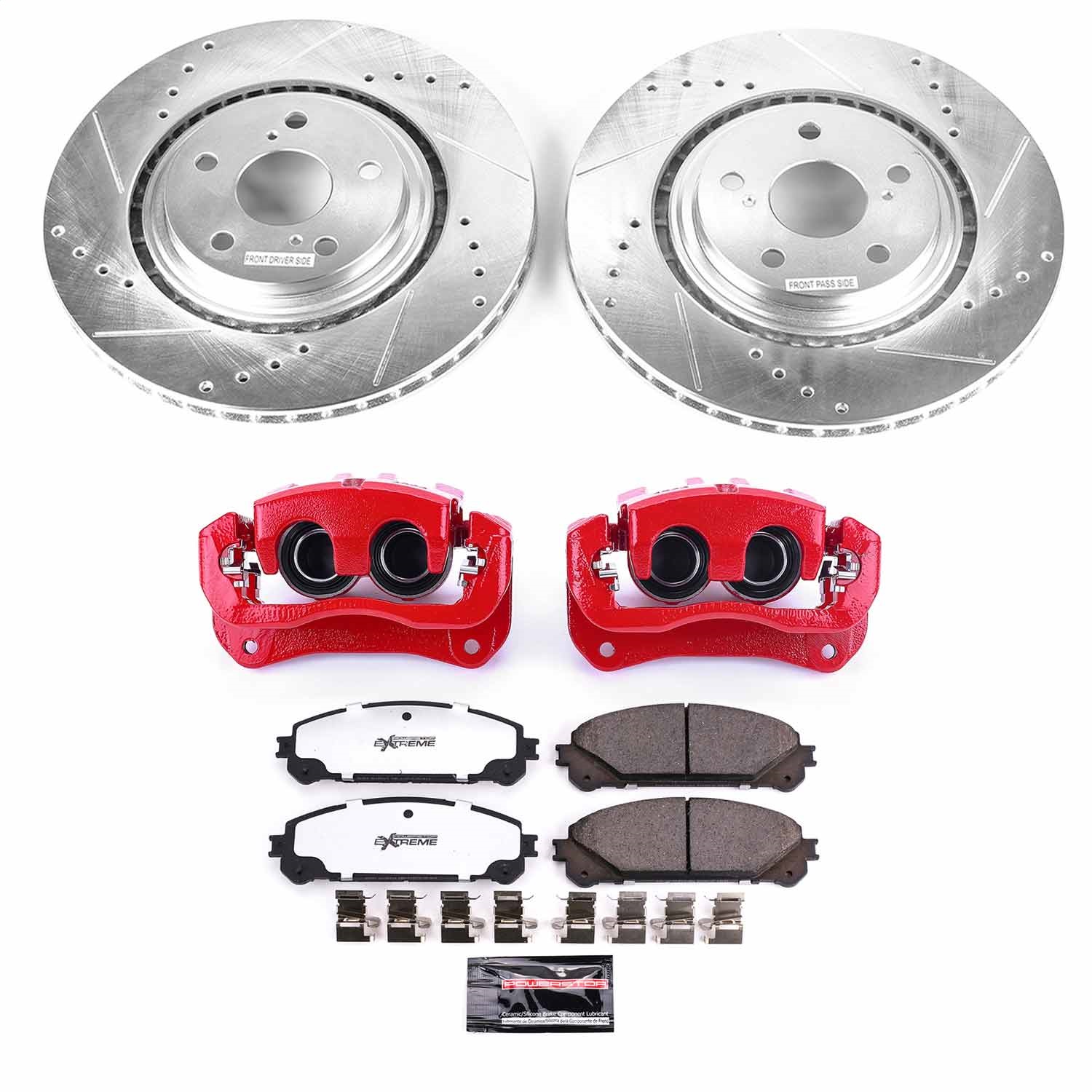 Power Stop - KC4713-36 - Front - Disc Brake Pad/Caliper and Rotor Kit
