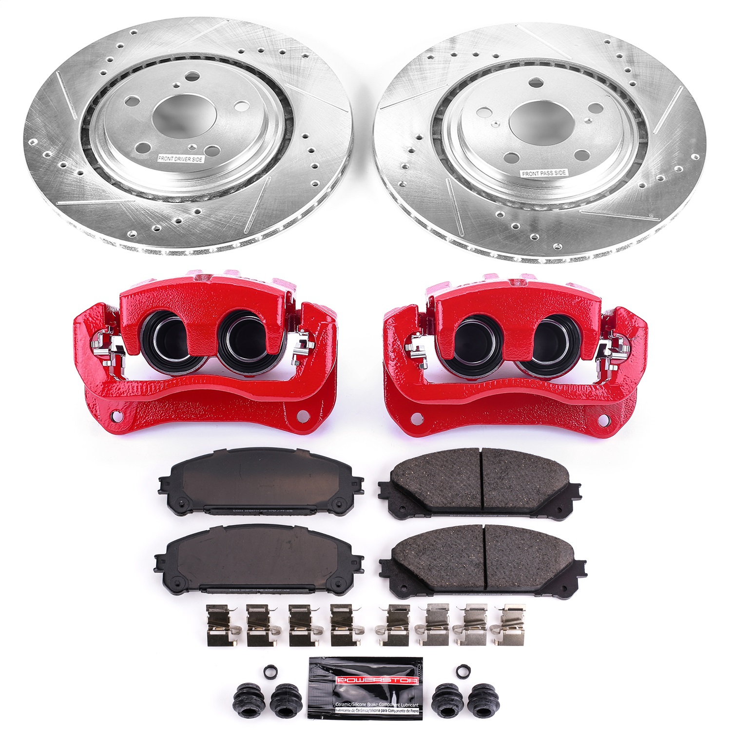 Power Stop - KC4713 - Front - Disc Brake Pad/Caliper and Rotor Kit